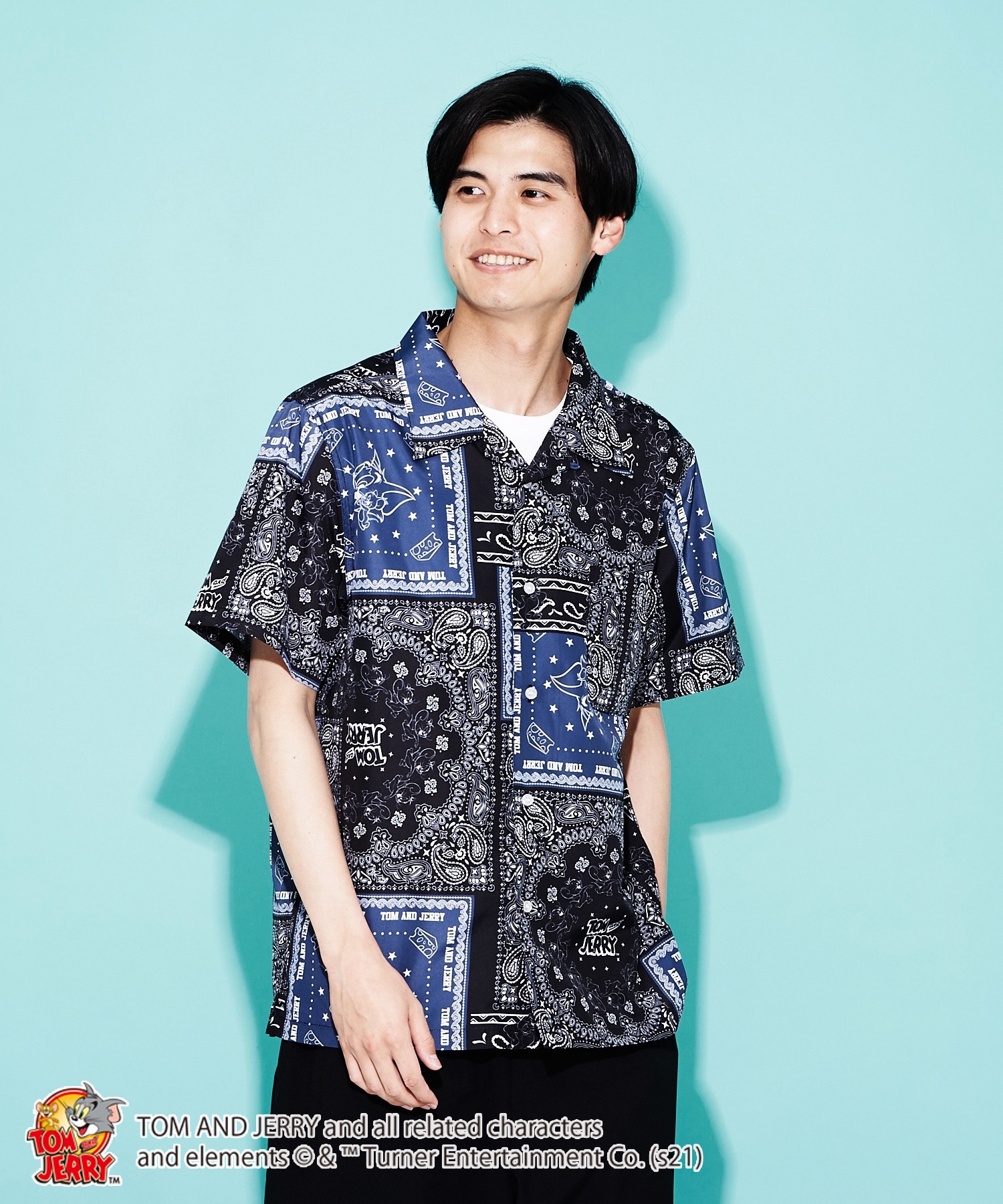 Tom Jerry トムとジェリー 総柄オープンカラー 開襟 シャツ Outdoor Products Apparel アウトドアプロダクツ Outdoor Products 公式通販サイト