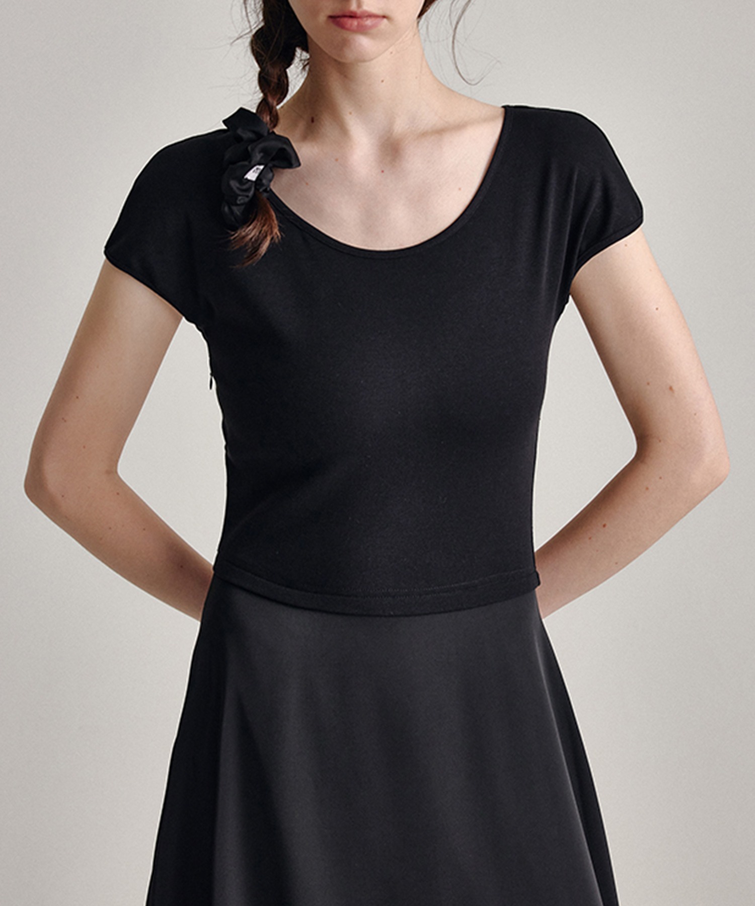 ラウンドネック スイッチ バルーンワンピース FX24L359【Fano