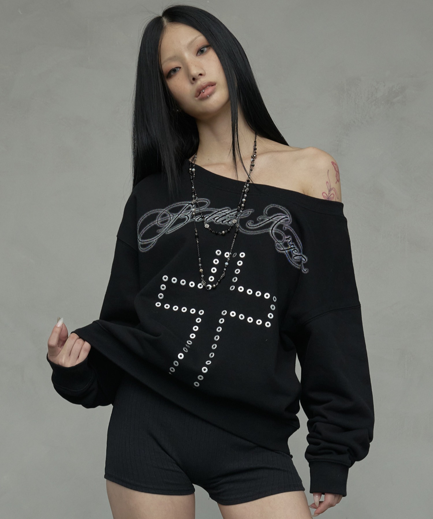 A'GEM/9 × .kom 『NIIER NOR/ニアノア』 BA-CROSS OFF-SHOULDER