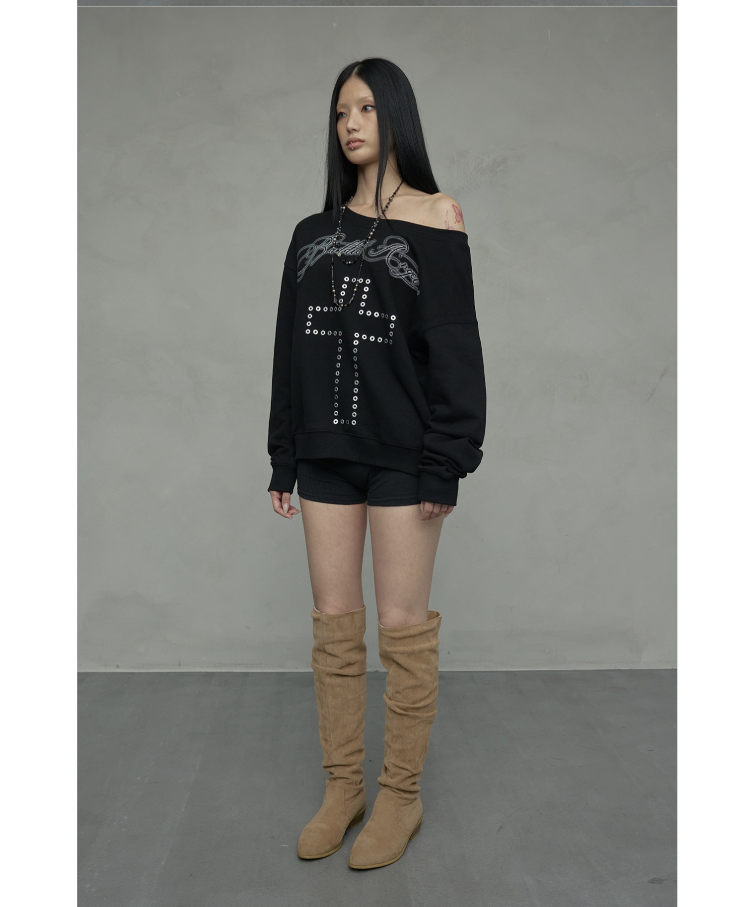 A'GEM/9 × .kom 『NIIER NOR/ニアノア』 BA-CROSS OFF-SHOULDER