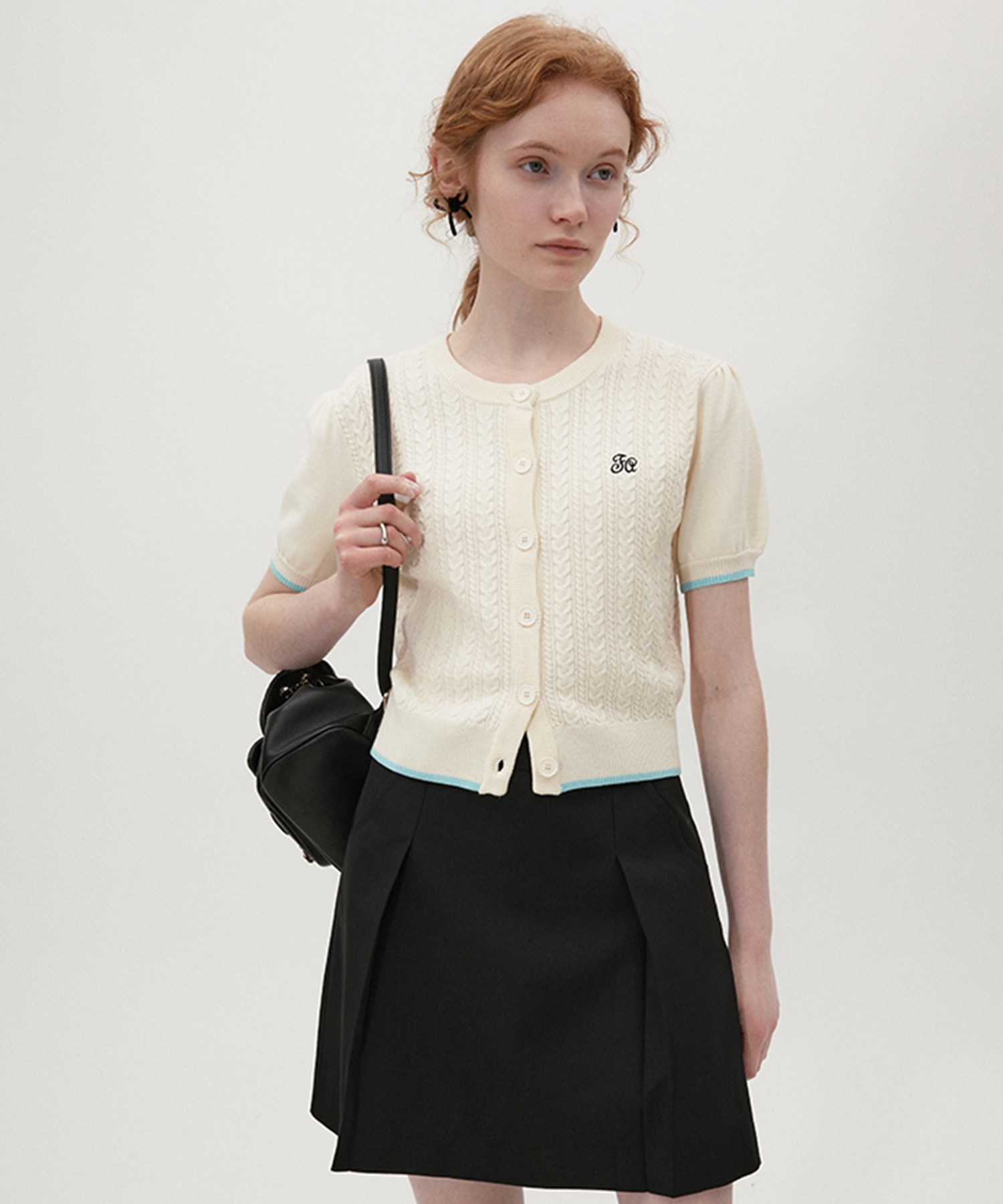 半袖 ケーブルニット カーディガン FX24S077【Fano Studios