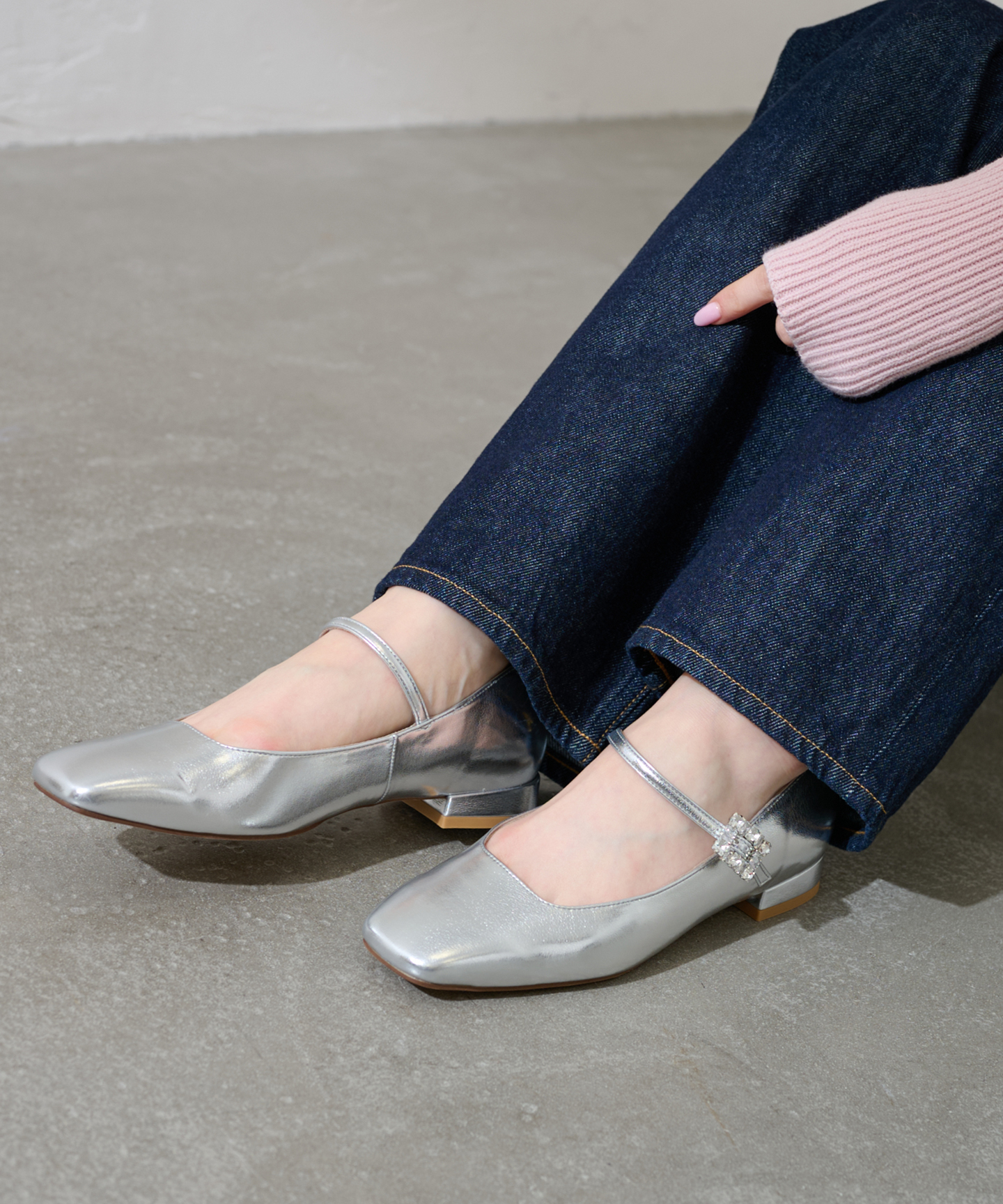 スクエアビジューベルトメリージェーン