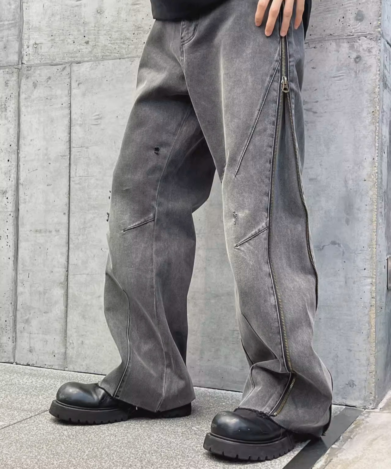 パンツ yule A'GEM/9×.kom『select/セレクト』Vintage Fade Zip Denim/ヴィンテージ