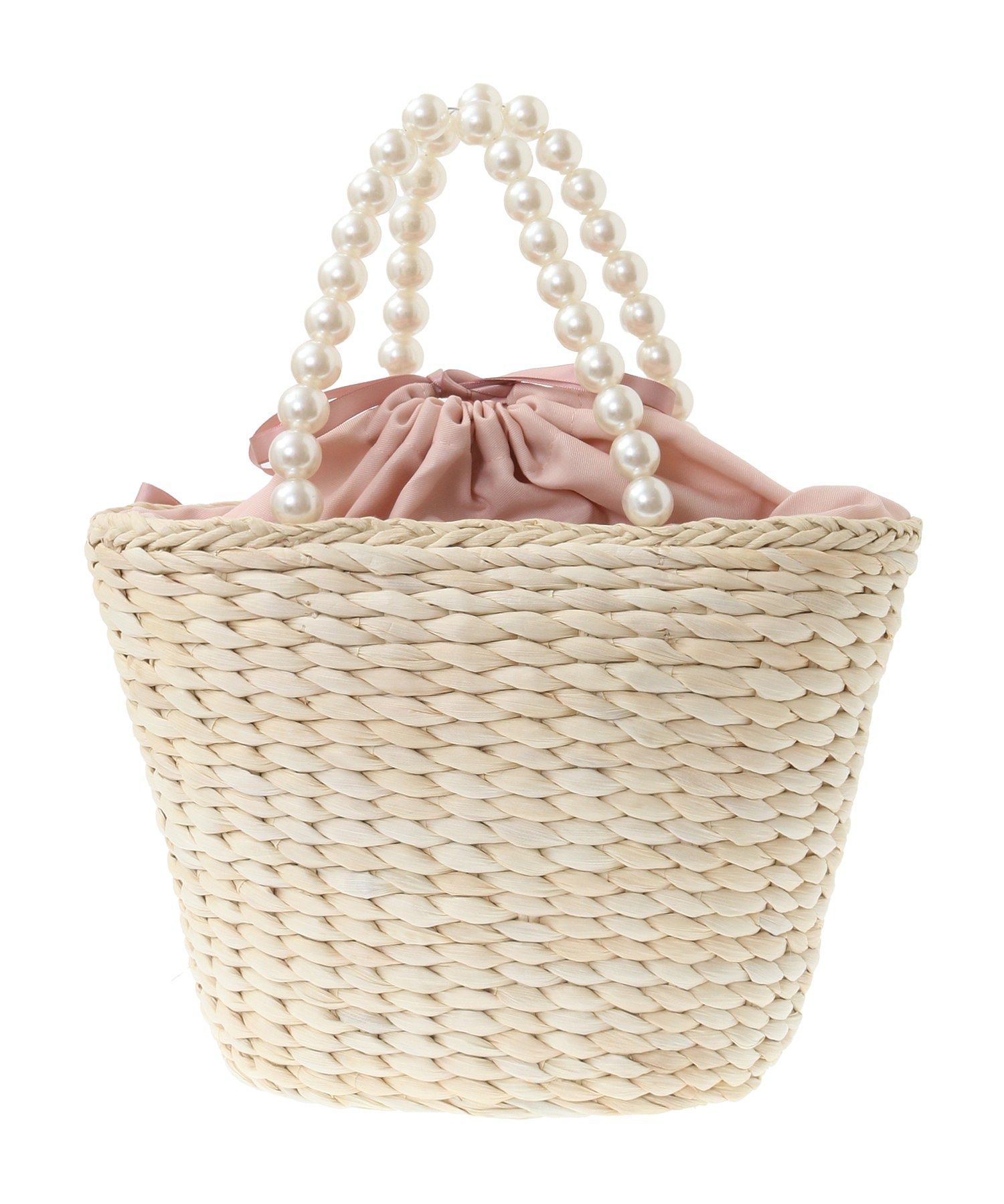 パールハンドルメイズリボンカゴバッグ 割引