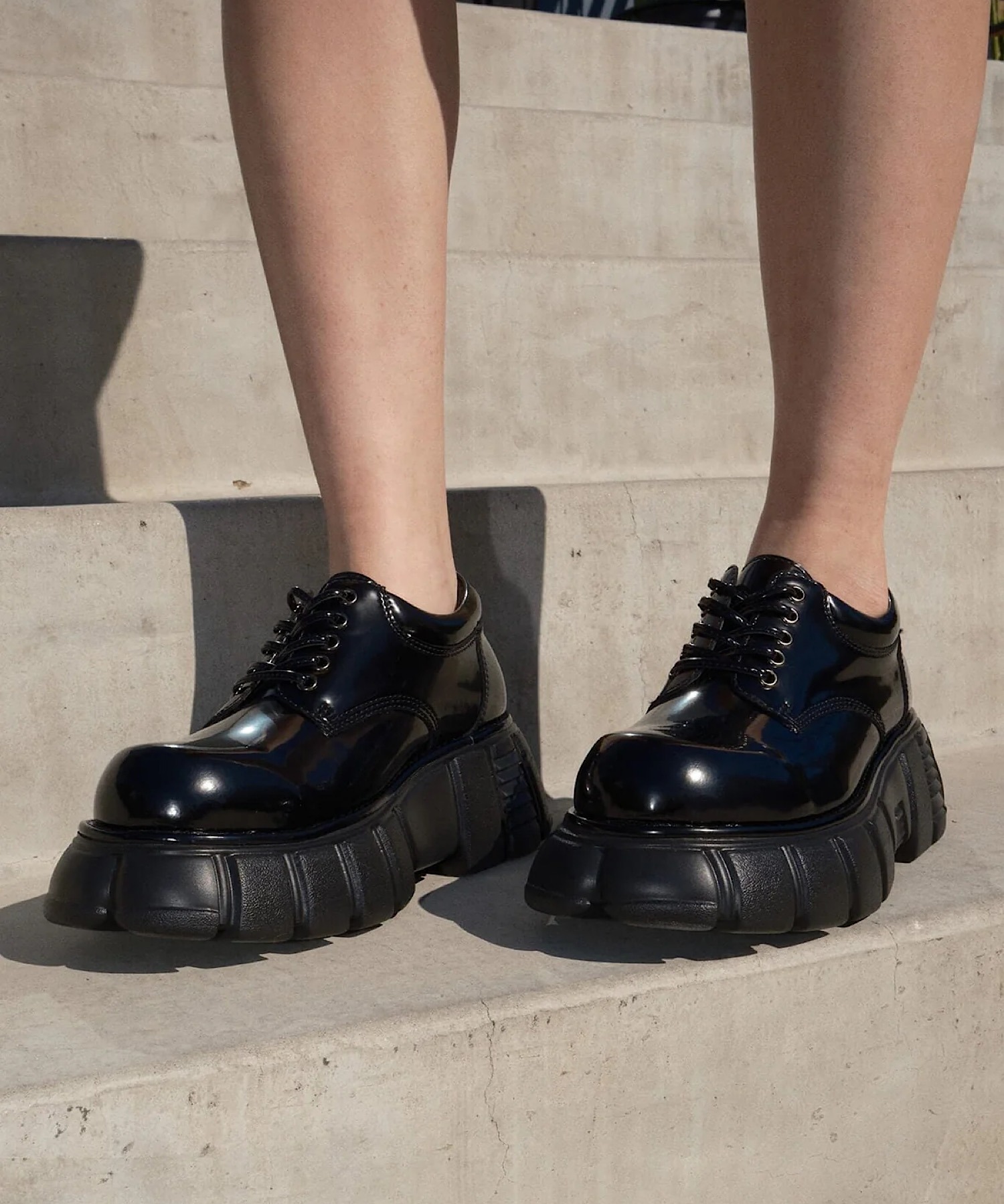 ジェフリーキャンベル　レースアップシューズ　ゴールド　22.5-23.5 エナメルレースアップシューズ Jeffrey Campbell│Jeffrey