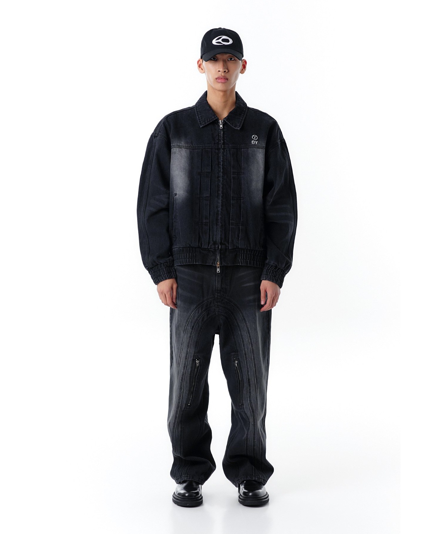 ★OY★C.B WAVE LINE WASHED ZIPPER JEANS-BLACK★正規品/送料込 OY/オーワイ』C.B WAVE LINE WASHED ZIPPER JEANS/ウェーブ