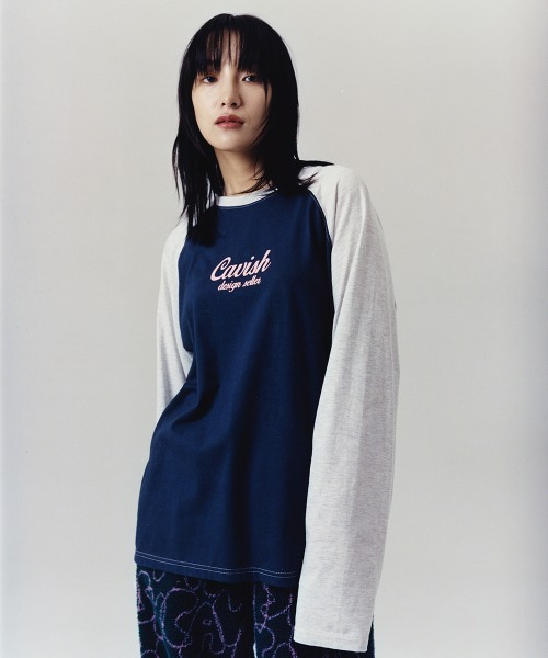 A'GEM/9 × .kom『CAVISH/カビシ』RAGLAN STAR LOGO LS TEE/ラグラン