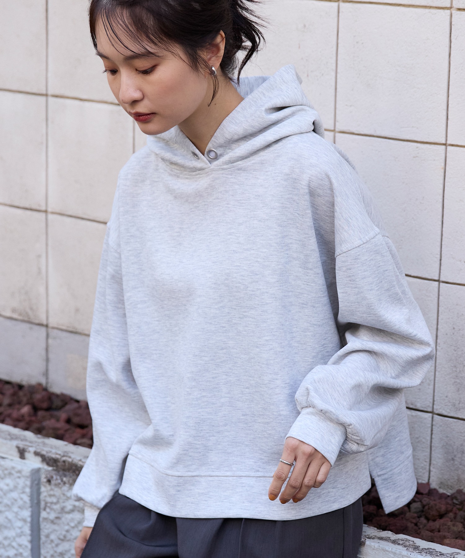 イージードライダンボールニットボリュームスリーブプルオーバー