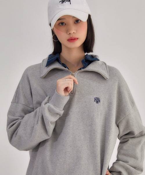 トレーナー スウェット A'GEM/9 × .kom 「muah muah/ムーアムーア」 LOGO POINT NAPPING ZIPUP MTM/ A'GEM/9 × .kom 『muah muah/ムーアムーア』 LOGO POINT NAPPING