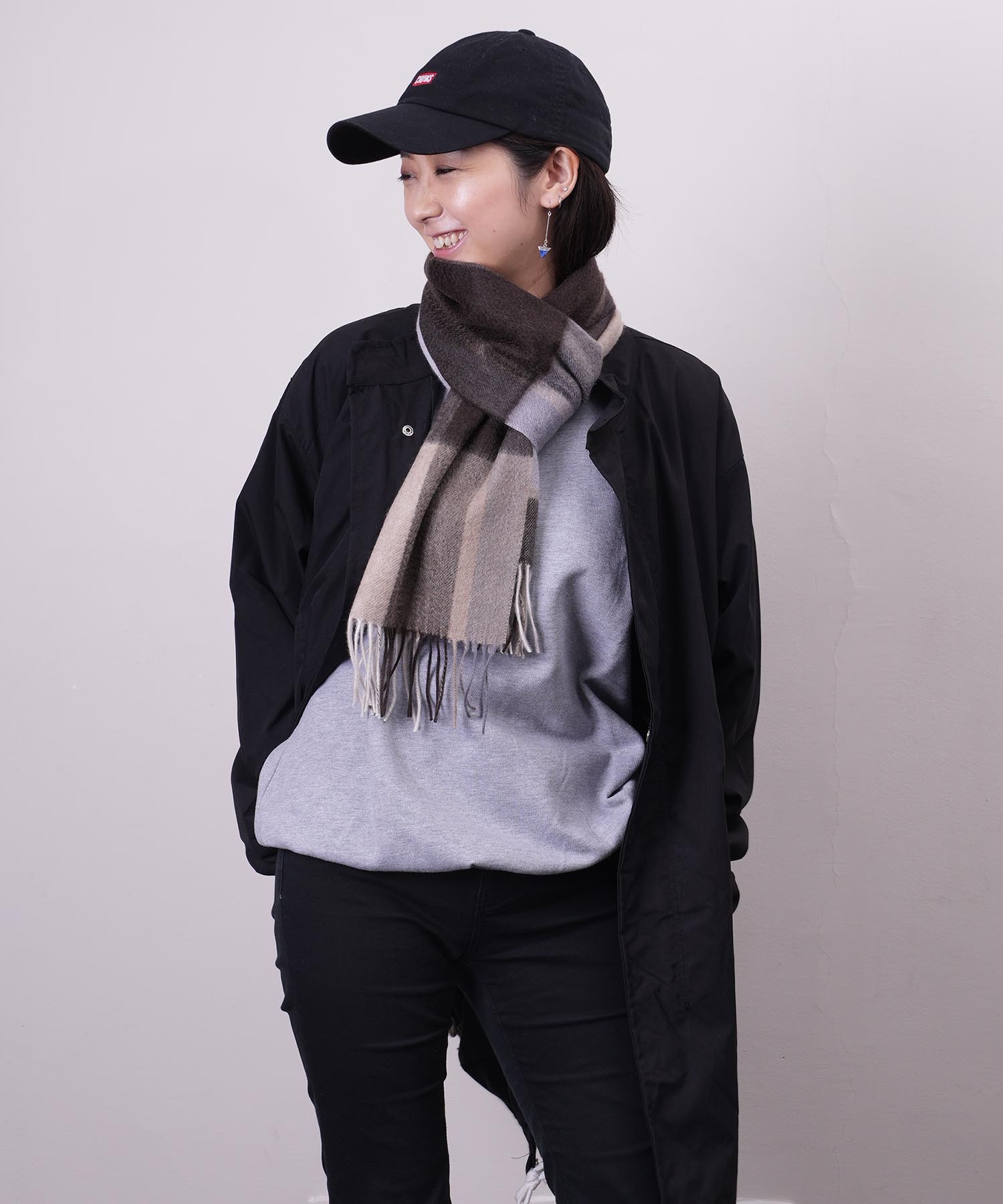 Pure Cashmere 100 Check Muffler ピュア カシミヤ 100 チェック マフラー Bp Kantinbena Fr