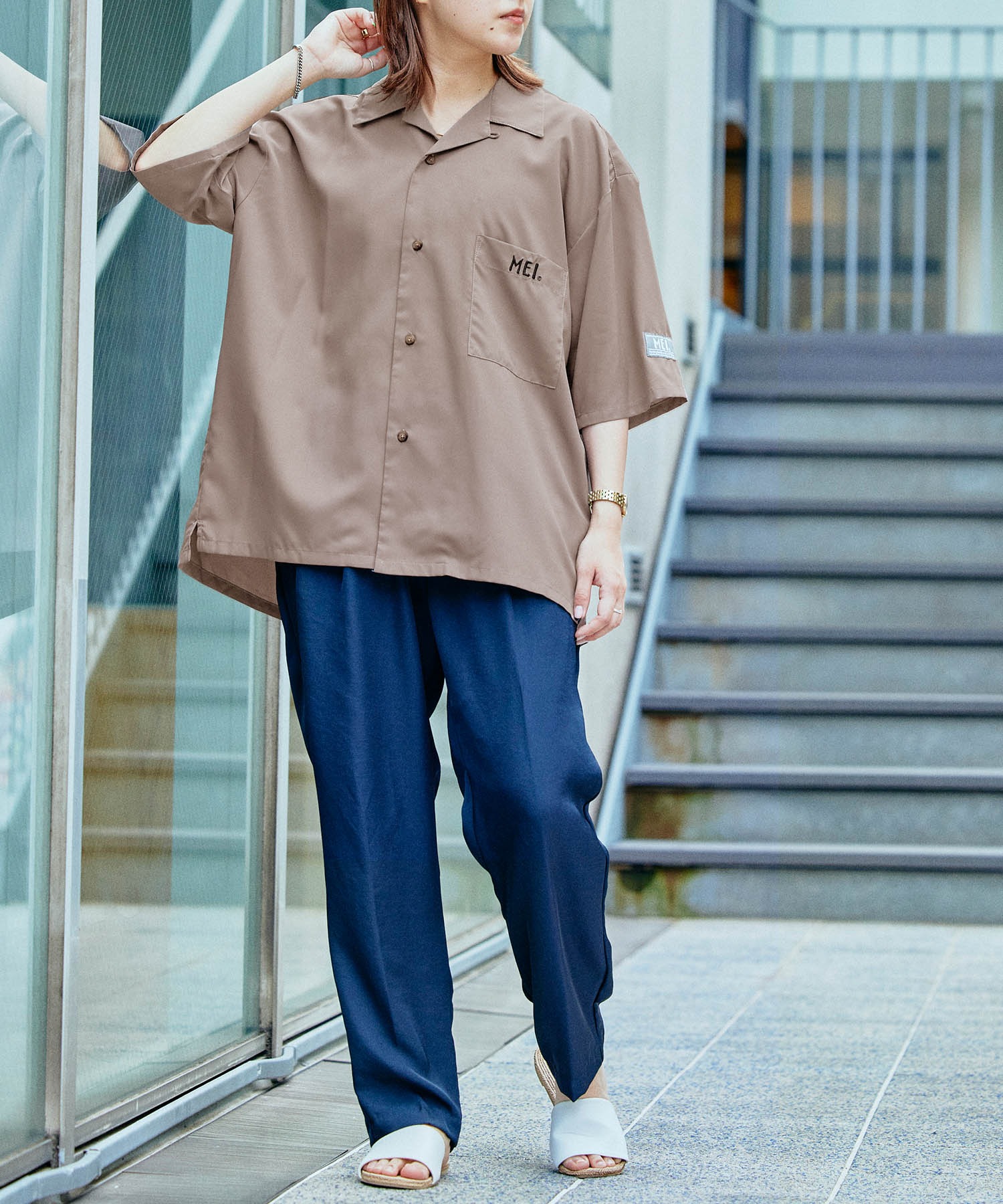MEI/メイ MONO-MART別注 リラックスオープンカラー半袖シャツ MONO