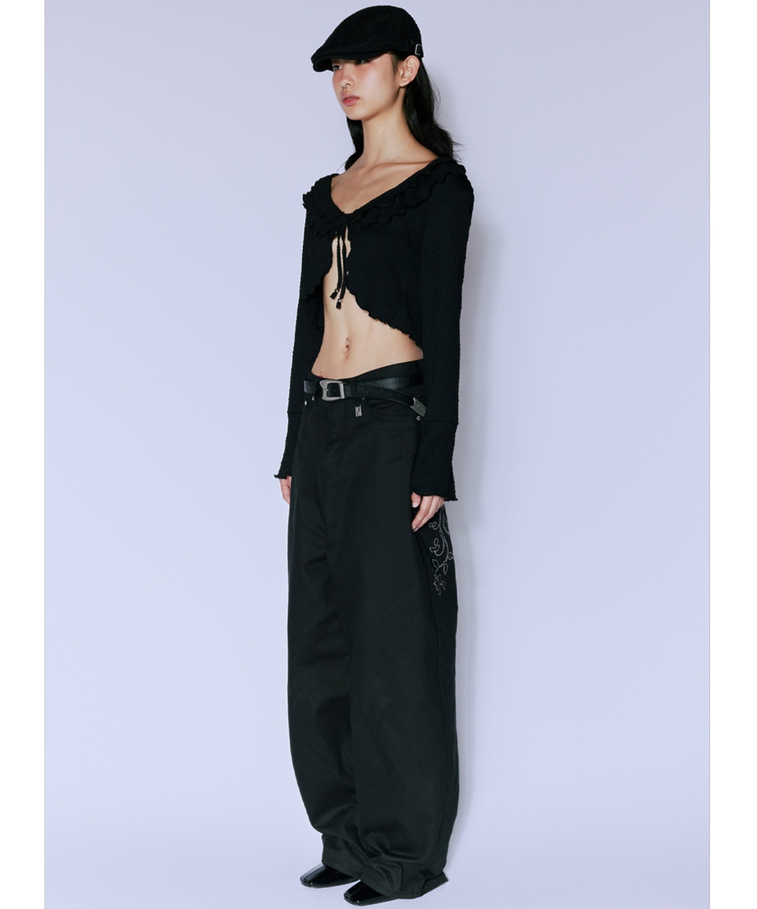 A'GEM/9 × .kom 『NIIER NOR/ニア ノア』 WRINKLE ROSE CARDIGAN
