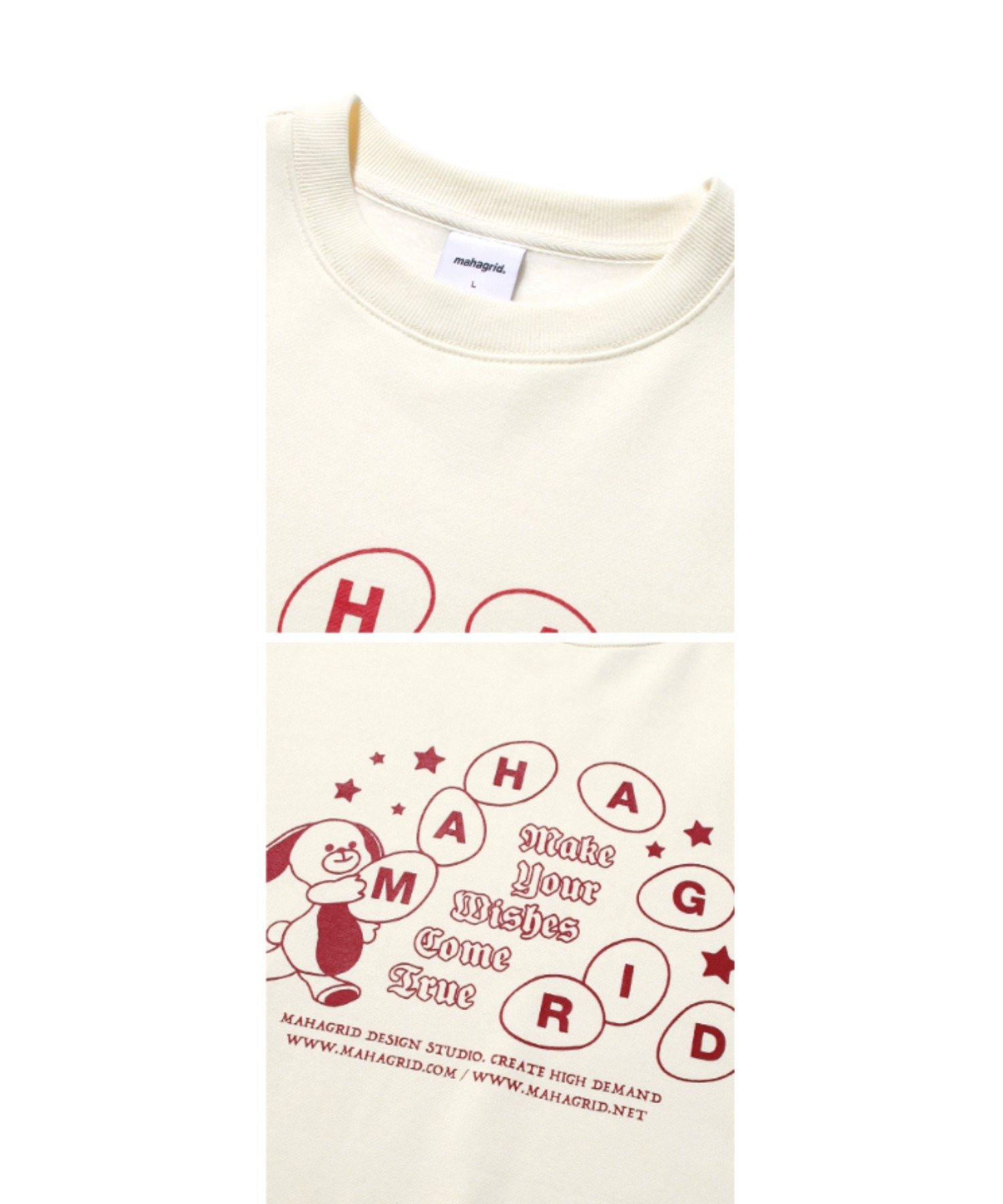 さらに100円引き◆MAHAGRID◆HUSH SWEATSHIRT mahagrid/マハグリッド』WISHES SWEATSHIRT/ウィッシュ SWT