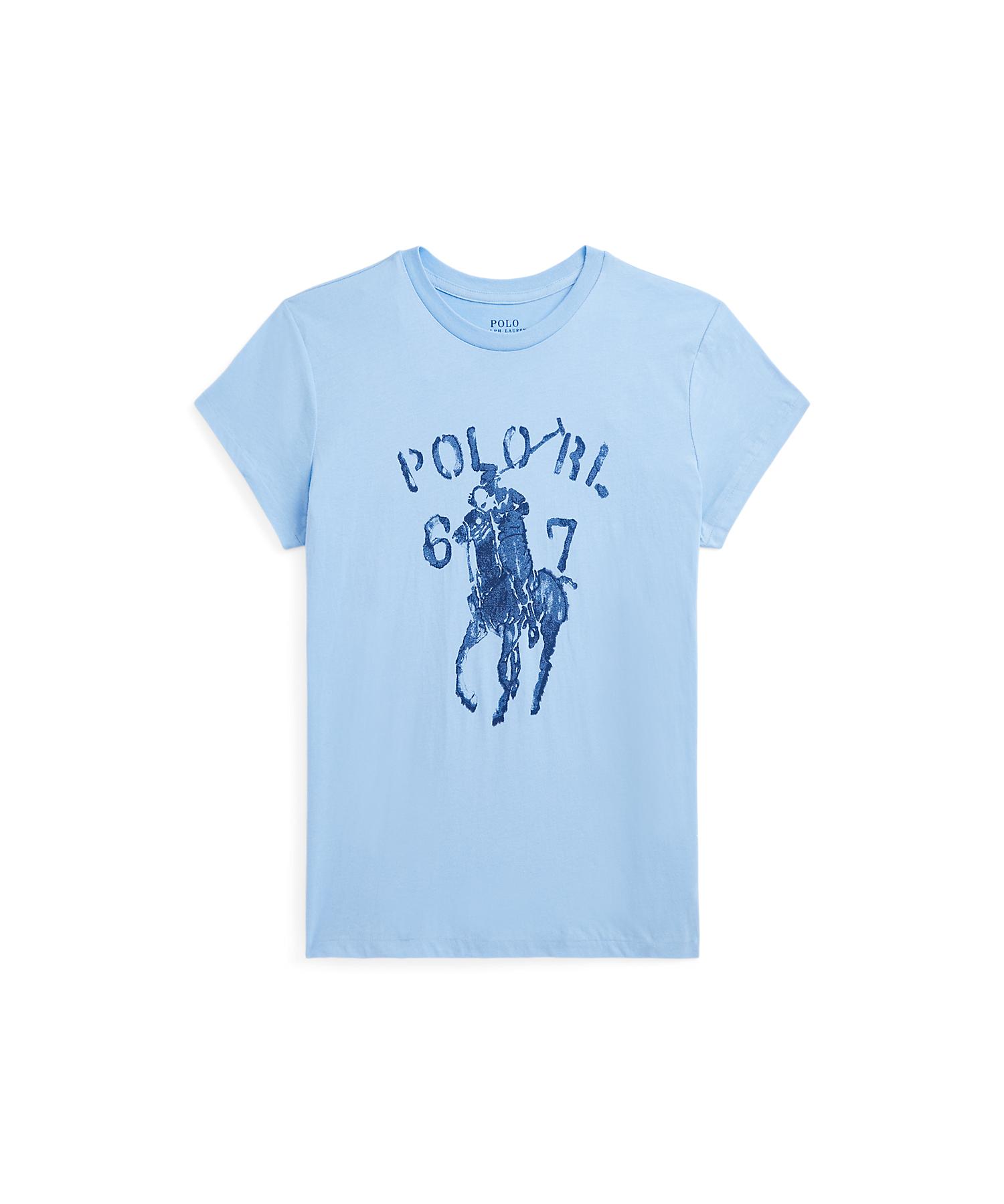 【年中無休】 新しいブランド POLO RALPH LAURENBig Pony ロゴ グラフィック ジャージー Tシャツ noblelinaje.com noblelinaje.com