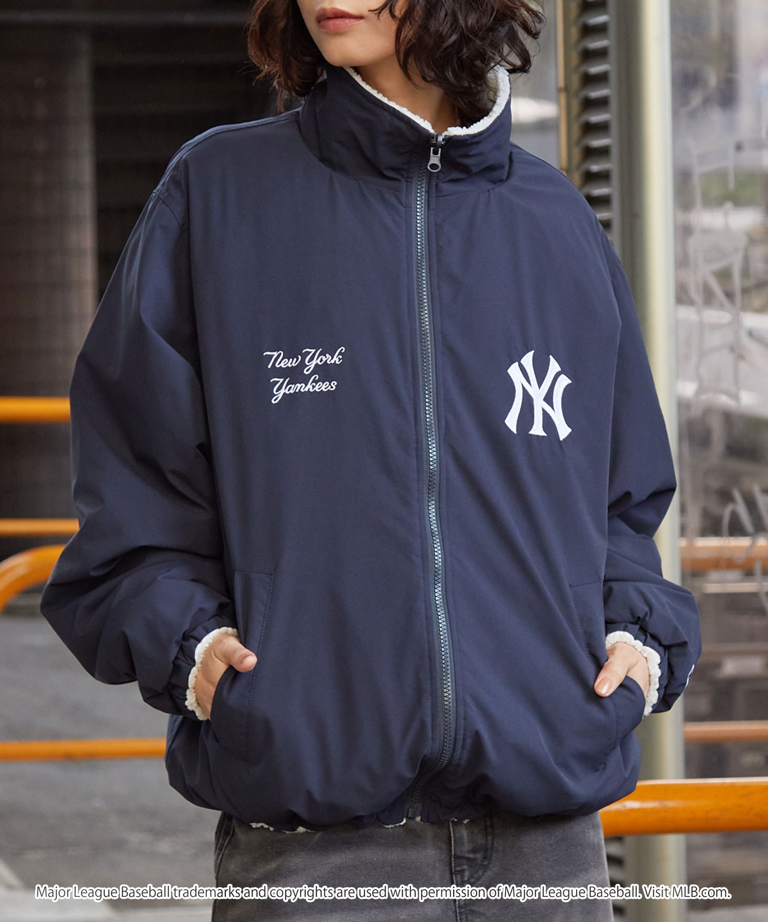 MLB/メジャーリーグベースボール 別注 ワッペン刺繍 2WAYリバーシブル