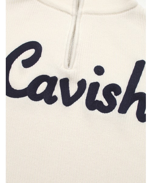 A'GEM/9 × .kom『CAVISH/カビシ』SCRIPT LOGO HALF ZIP KNIT SWEATER