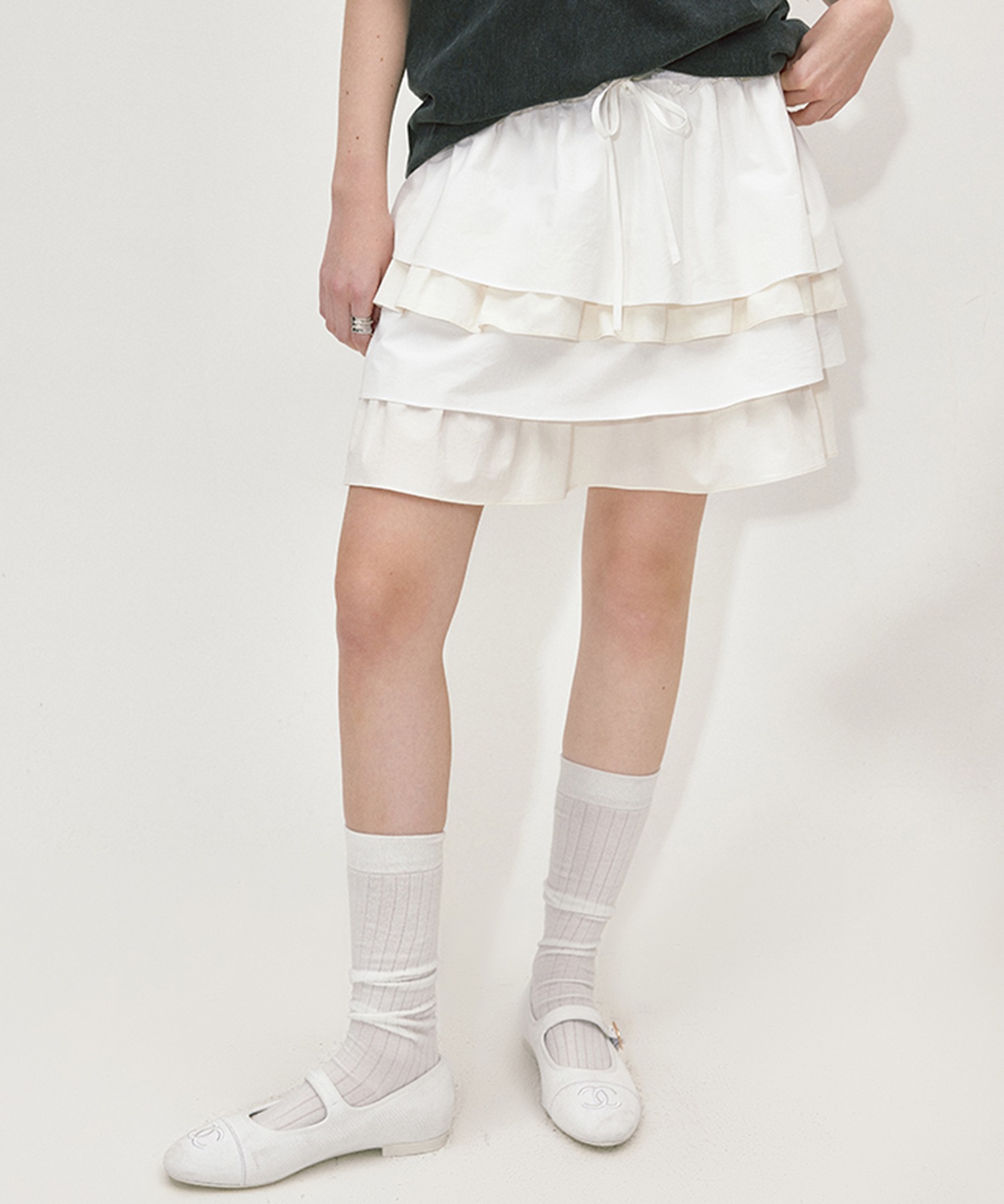 フリルレイヤードデザイン ミニスカート FX24B092【Fano Studios