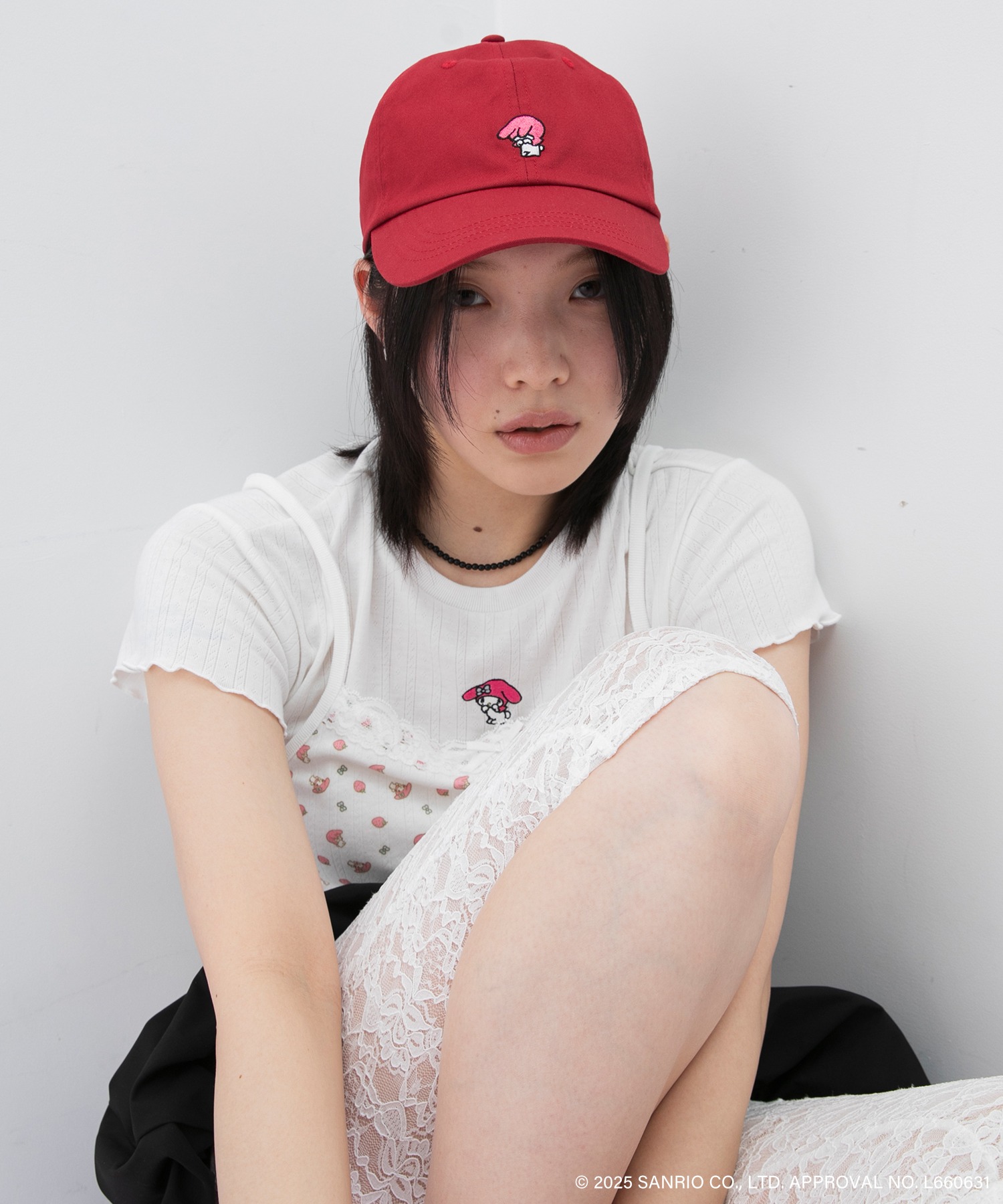 My Melody × forksy.】ワンポイント ロゴ刺繍 キャップ forksy