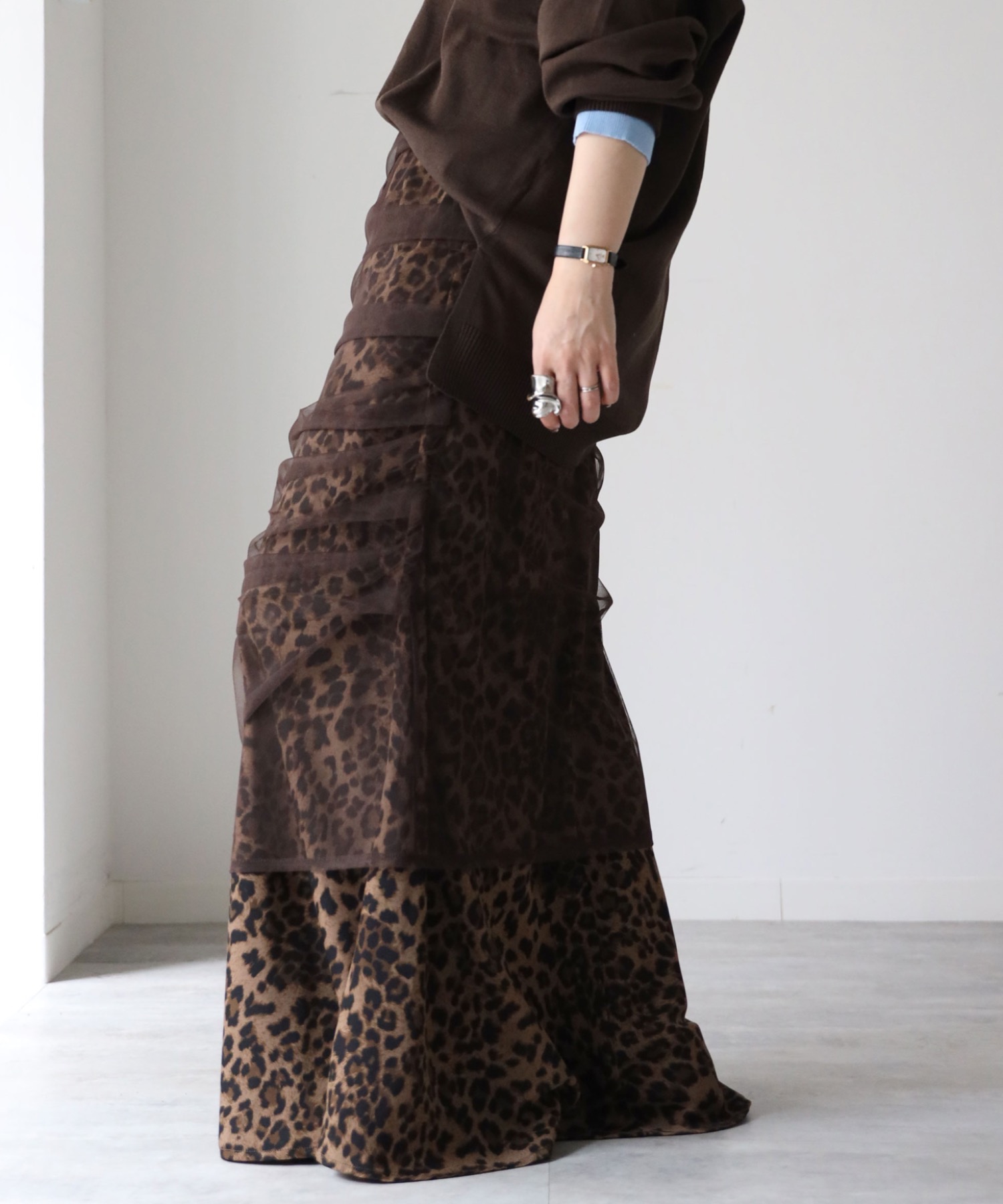 model：164cm. 着用サイズ：FREE, チュール無地