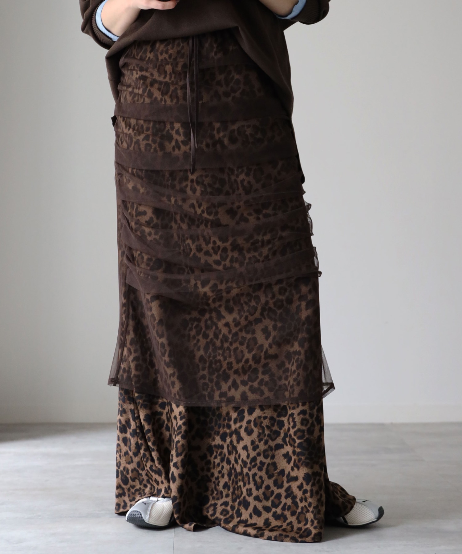 model：164cm. 着用サイズ：FREE, チュール無地