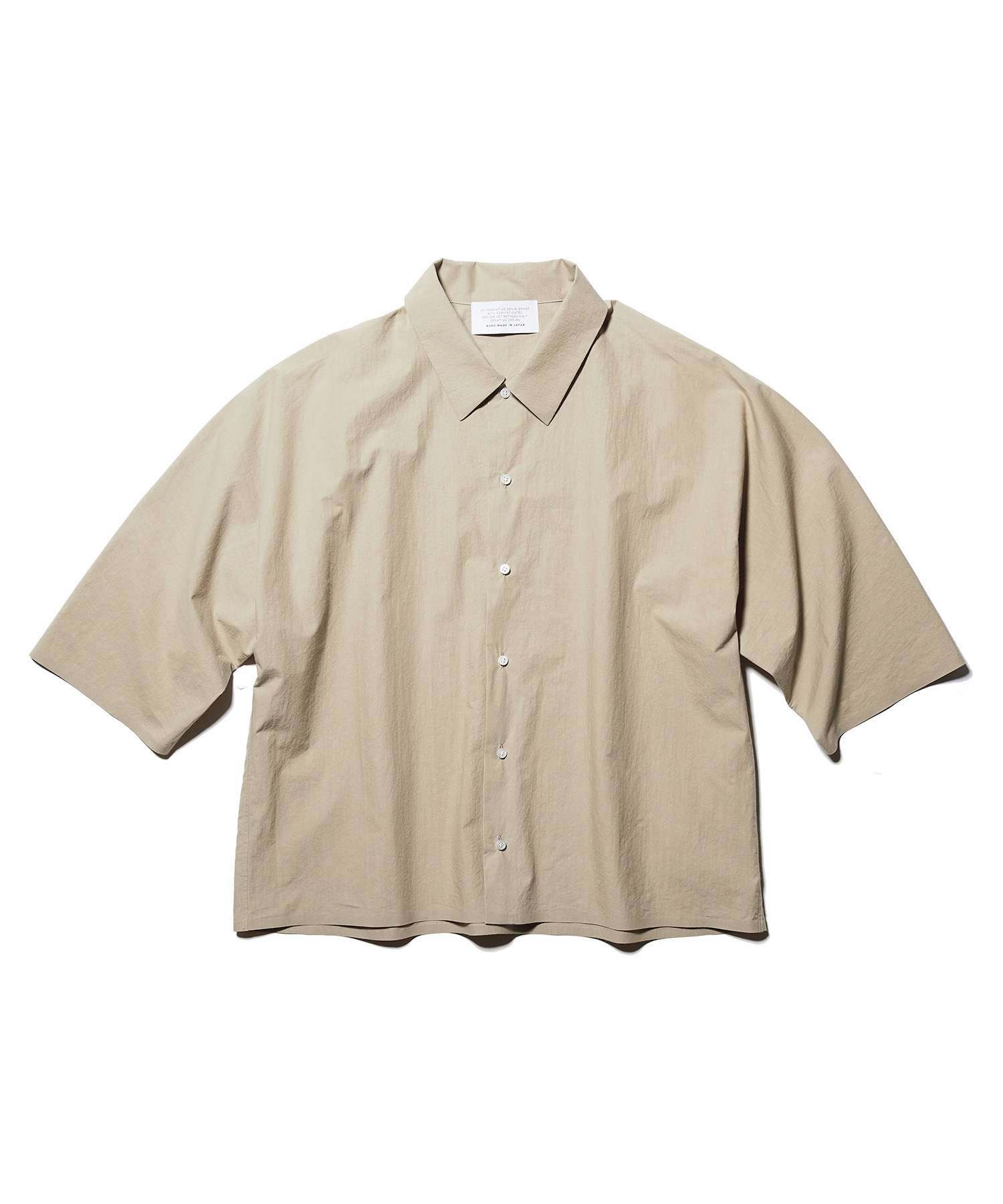 い出のひと時に、とびきりのおしゃれを！ 再入荷 予約販売 KURO クロ 5分袖ビッグシャツ DOLMAN SHIRT S SLEEVE
