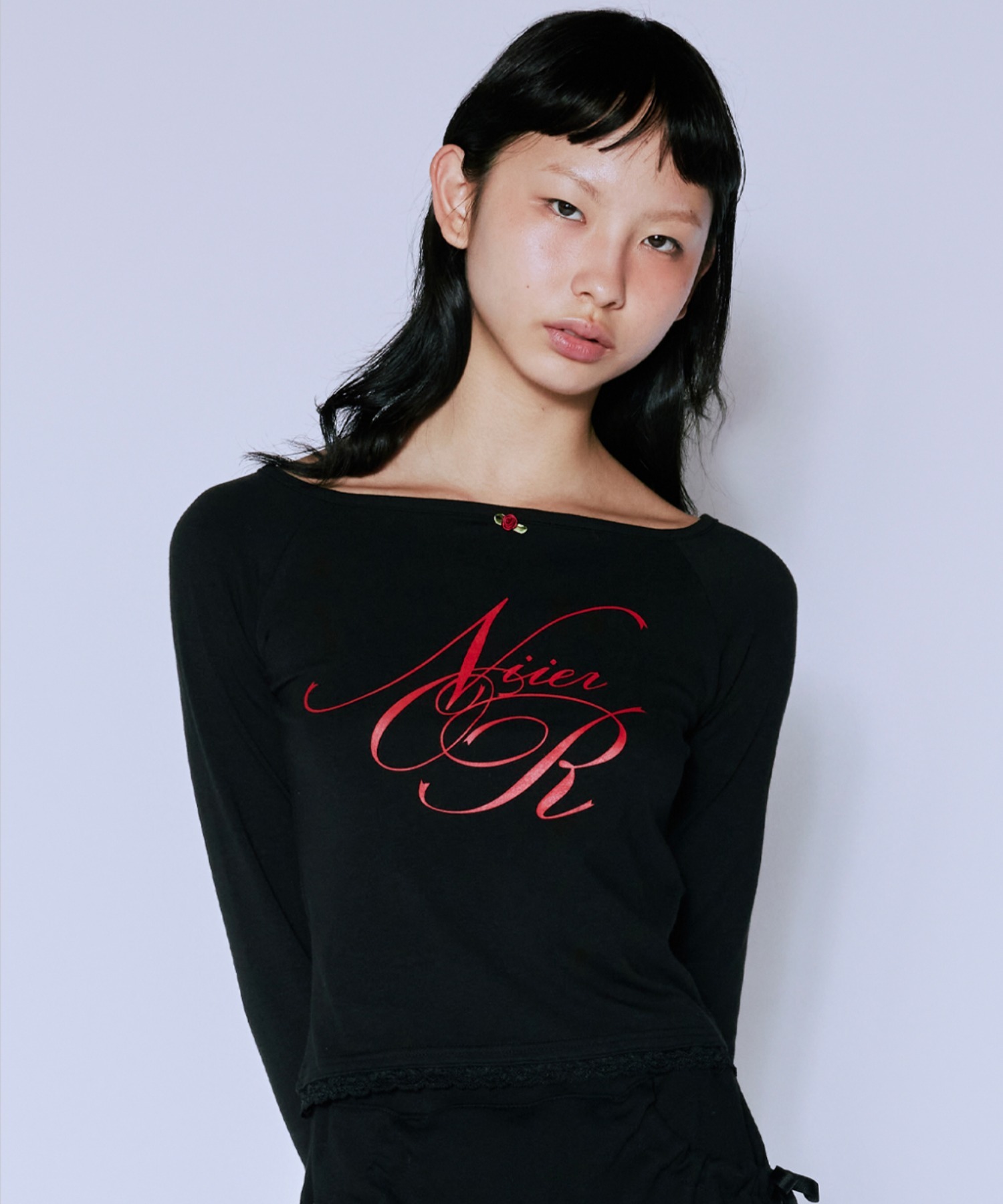 A'GEM/9 × .kom 『NIIER NOR/ニア ノア』 LACE OFF SHOULDER L/S