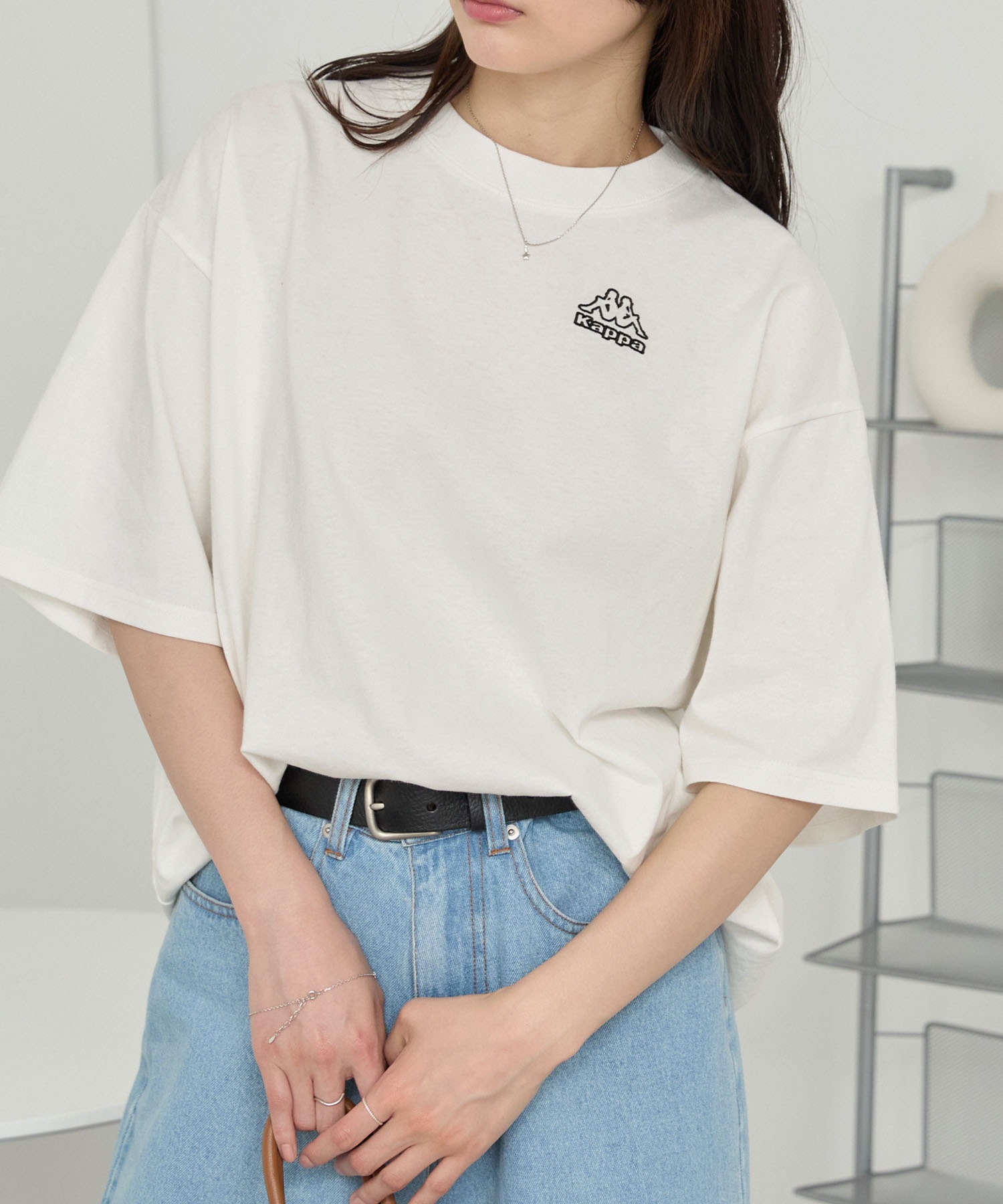 Kappa/カッパ 別注 ロゴ刺繍 オーバーサイズ半袖Tシャツ MONO