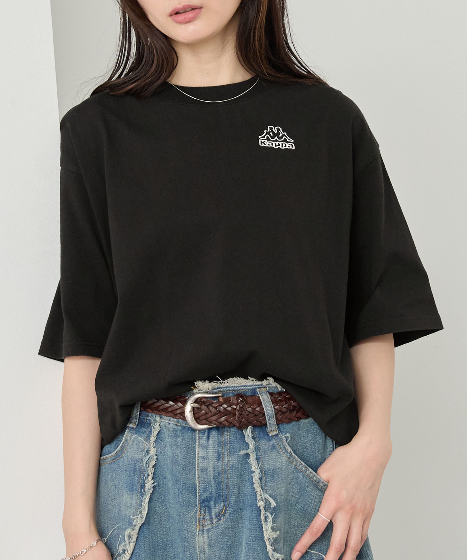 カッパ KAPPA バックロゴ 刺繍ロゴ 切替 サイドライン 黒 白 XL