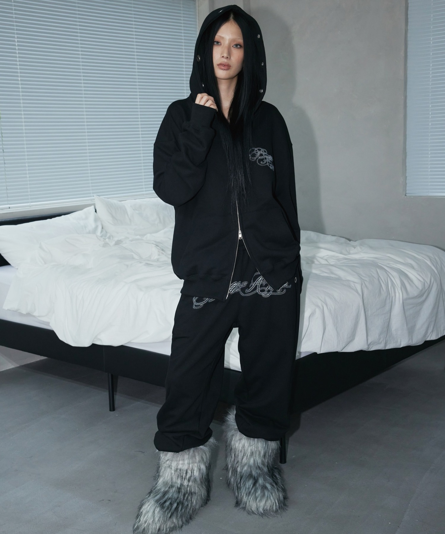A'GEM/9 × .kom 『NIIER NOR/ニアノア』 BA-CROSS EYELET HOOD ZIP-UP