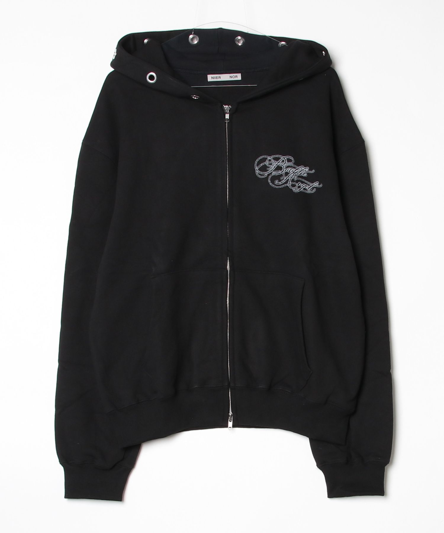 A'GEM/9 × .kom 『NIIER NOR/ニアノア』 BA-CROSS EYELET HOOD ZIP-UP