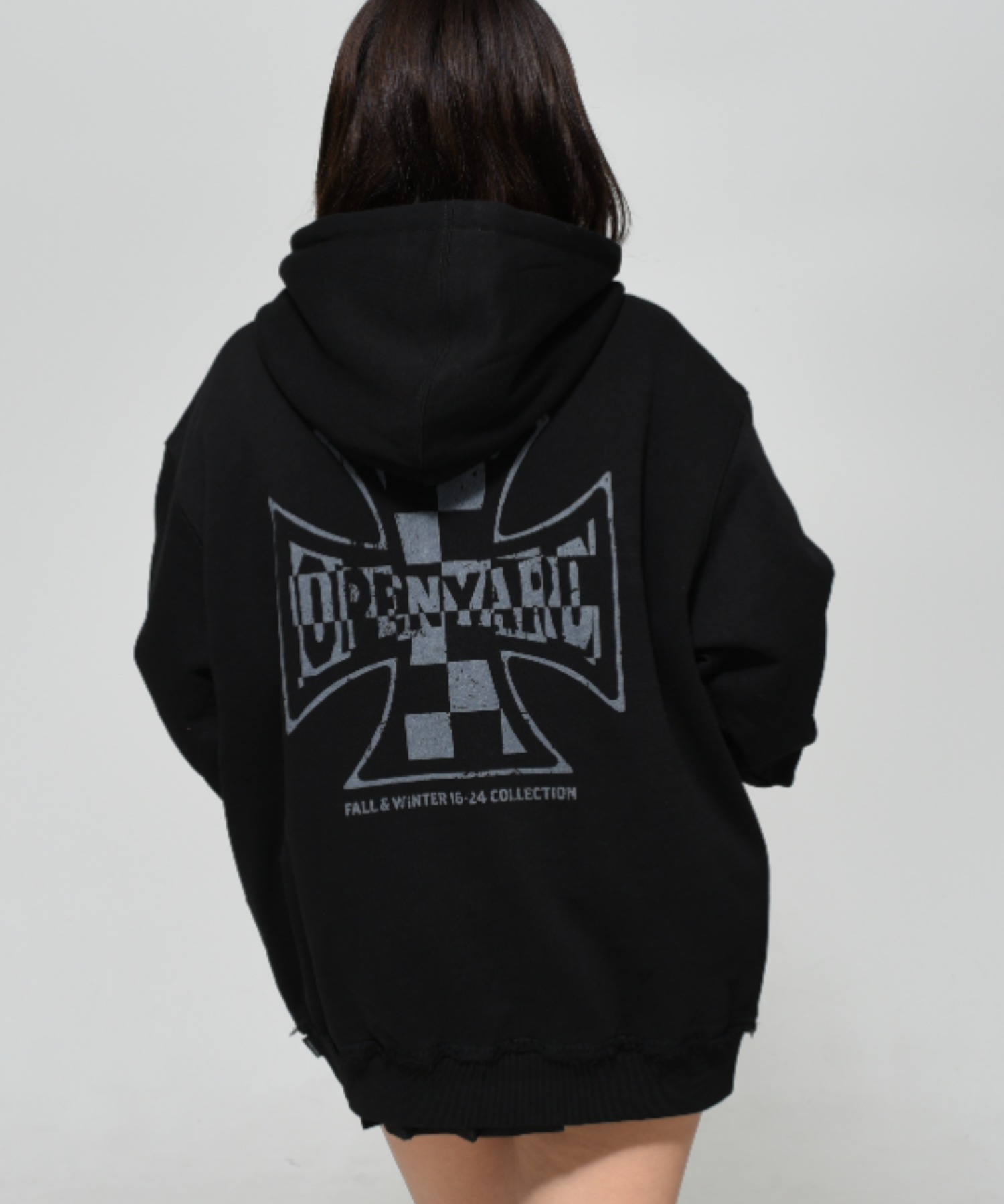 OY/オーワイ』 CHECK CROSS HOODIE/チェッククロスプルオーバー