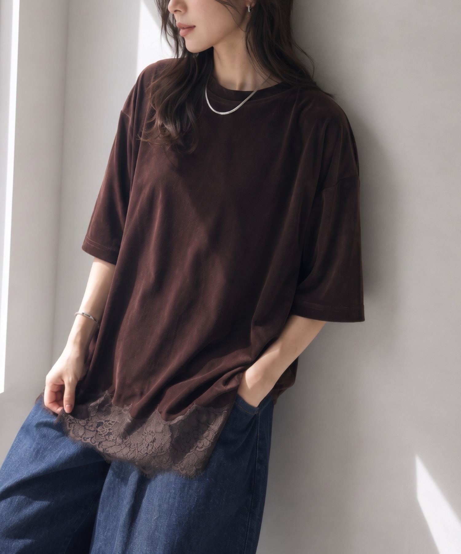 モデル身長：157cm
着用サイズ；FREE