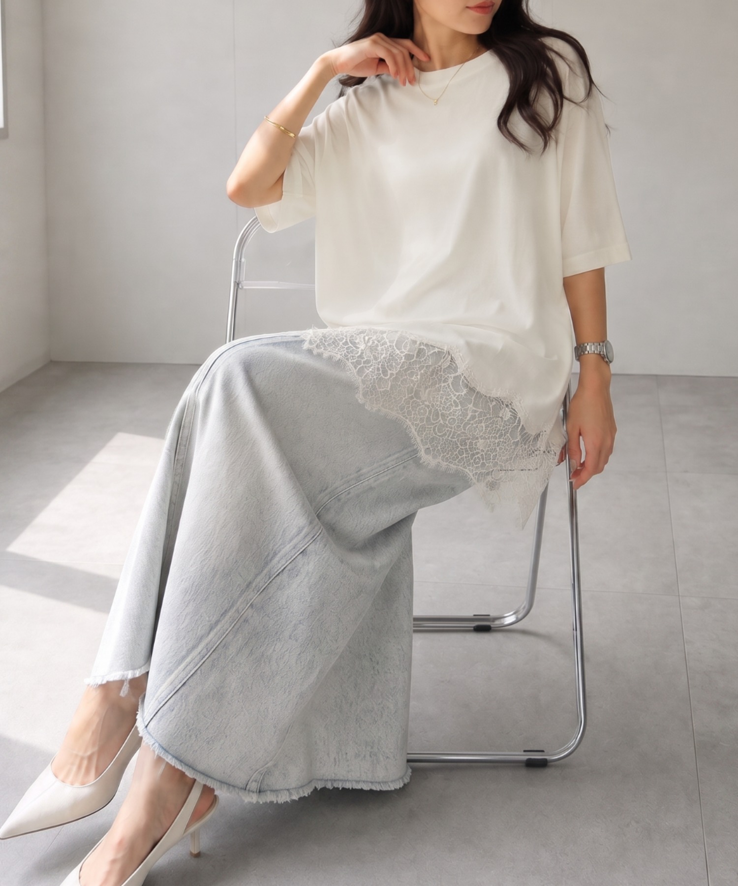 モデル身長：157cm
着用サイズ；FREE