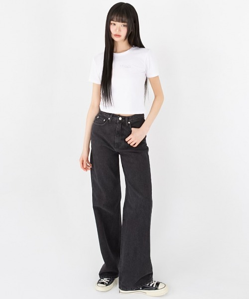 さらに100円引き◆MUAHMUAH◆WASHED WIDE DENIM PANTS WIDE DENIM PANTS [LIGHT BLUE] - muahmuah | 60% - Asian