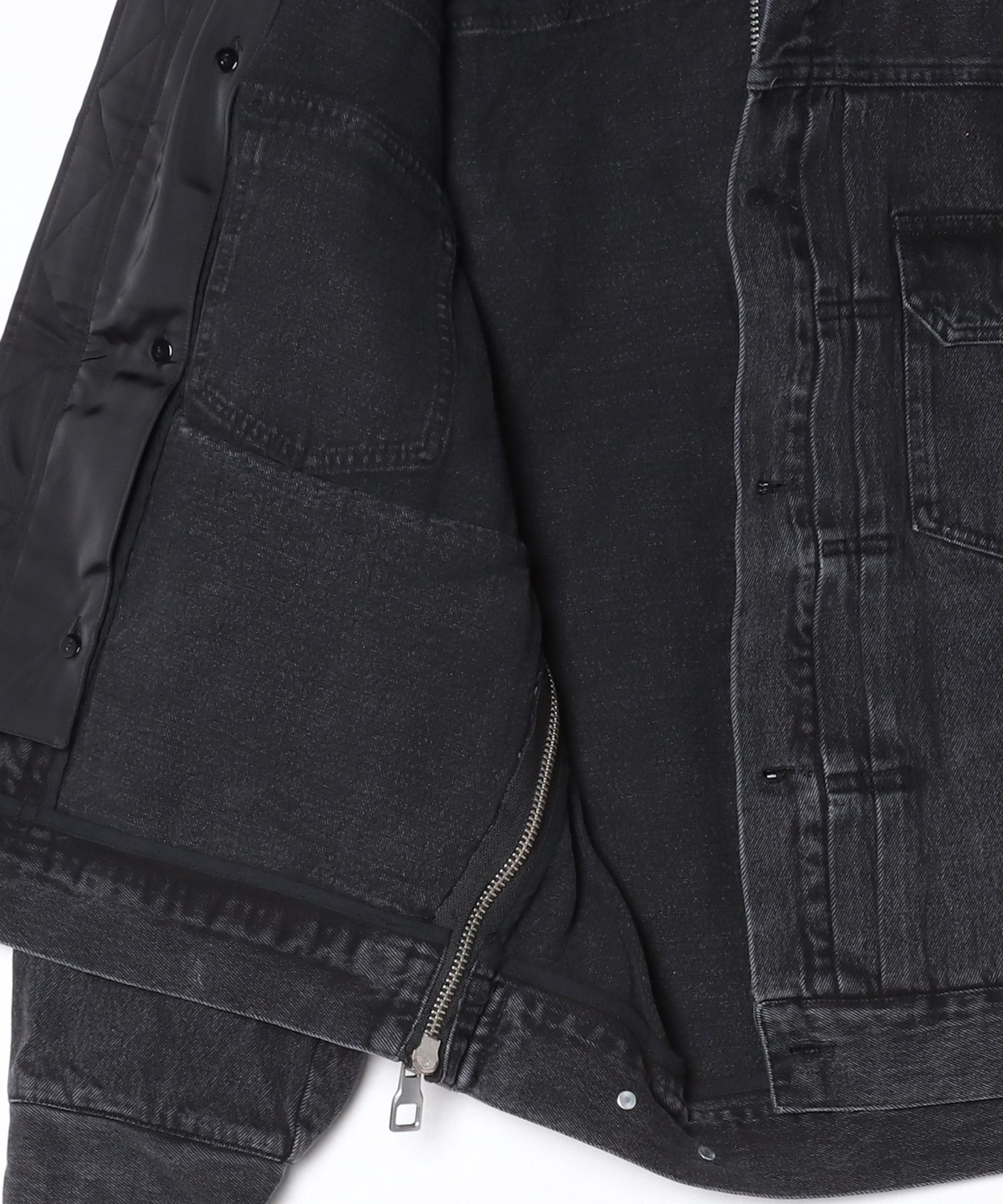 A'GEM/9×.kom『select/セレクト』FAKE LAYERED NYLON-INSET DENIM