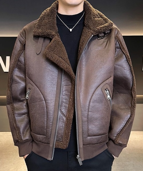 A'GEM/9×.kom『select/セレクト』FAUX MOUTON AVIATOR JACKET/フォー