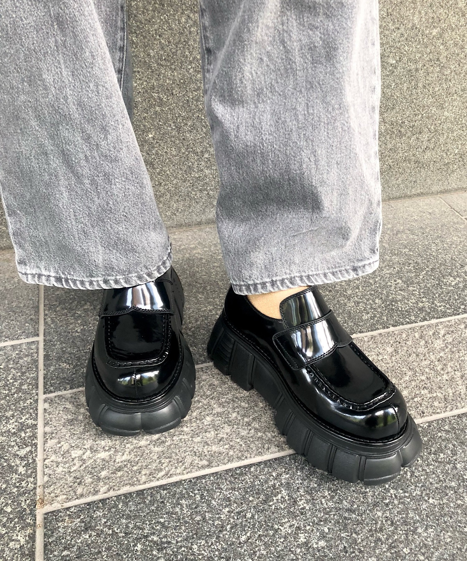 ジェフリーキャンベル　エナメルジップアップローファー サイズ38（約24cm） パールヒールローファー Jeffrey Campbell│Jeffrey Campbell