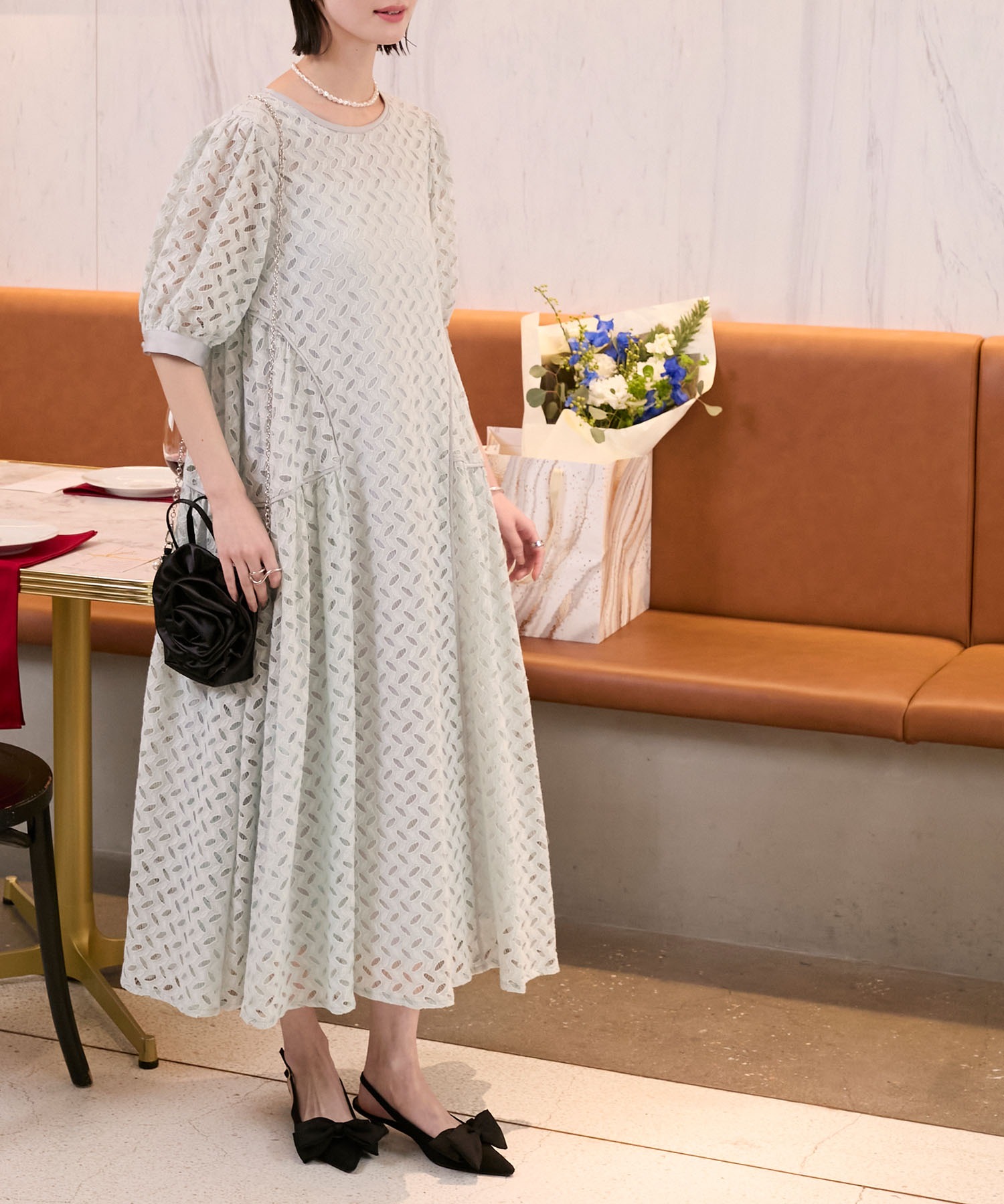 PROPORTION BODY DRESSING ワンピース レース切り替えワンピース