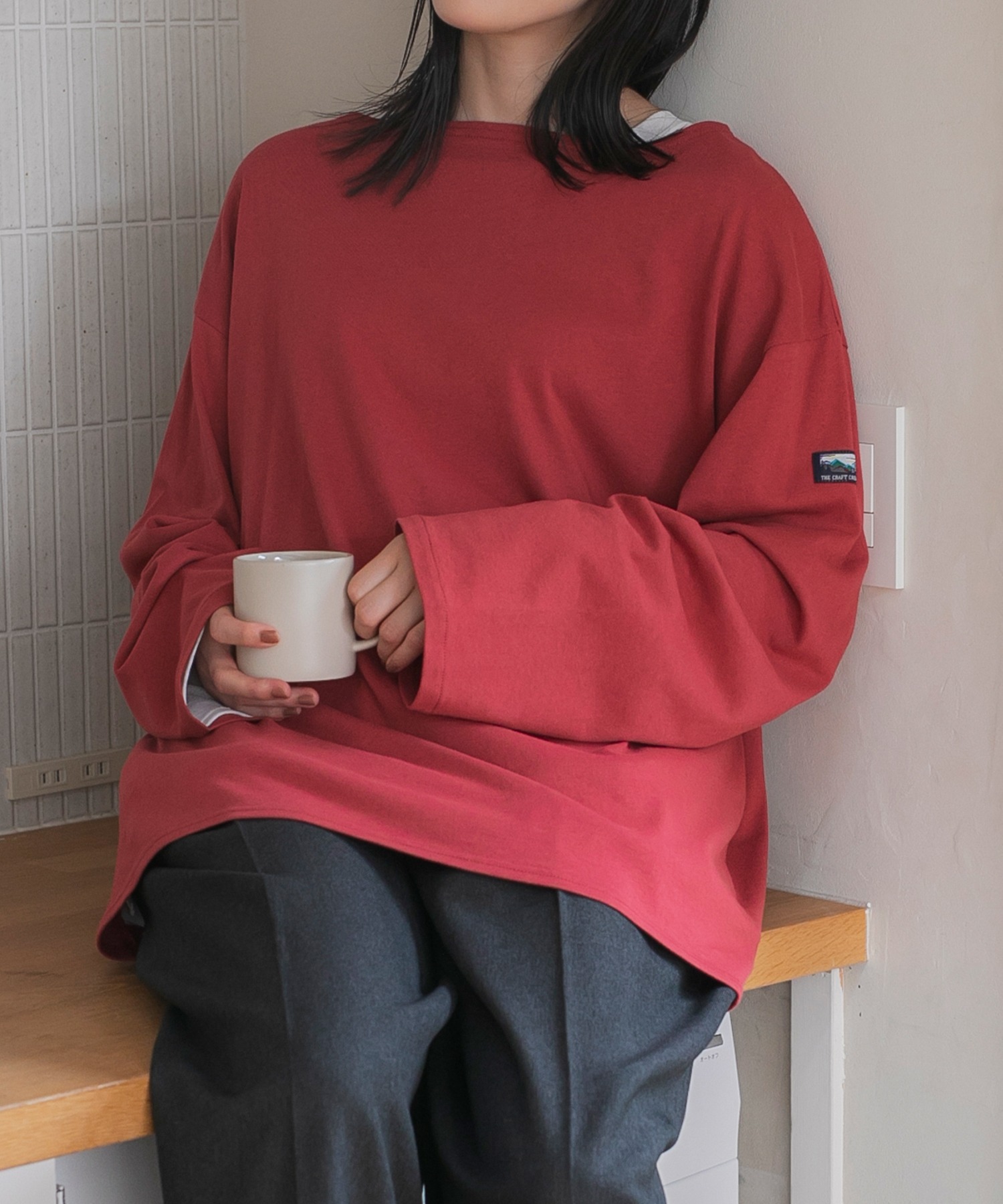 ボートネックバスクロングスリーブTシャツ【THE CRAFT CREW PRODUCTS