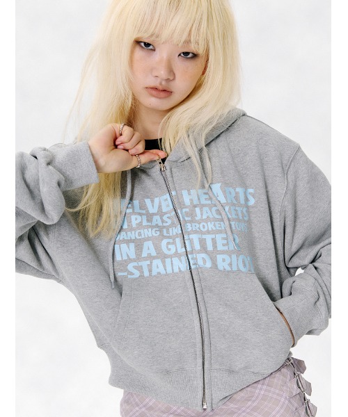 アトリエgg ggガレージ　ホットワッフルラグランT サイズ1h 新品 A'GEM/9 × .kom 『runningHIGH/ランニングハイ』 LETTERING CROP ZIP
