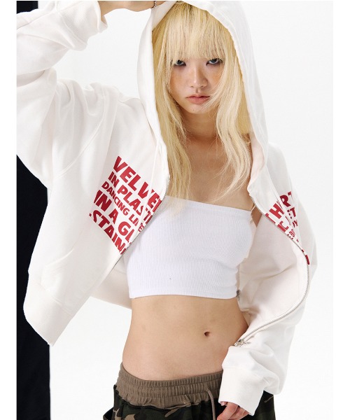 A'GEM/9 × .kom 『runningHIGH/ランニングハイ』 LETTERING CROP ZIP