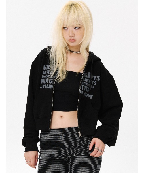 A'GEM/9 × .kom 『runningHIGH/ランニングハイ』 LETTERING CROP ZIP