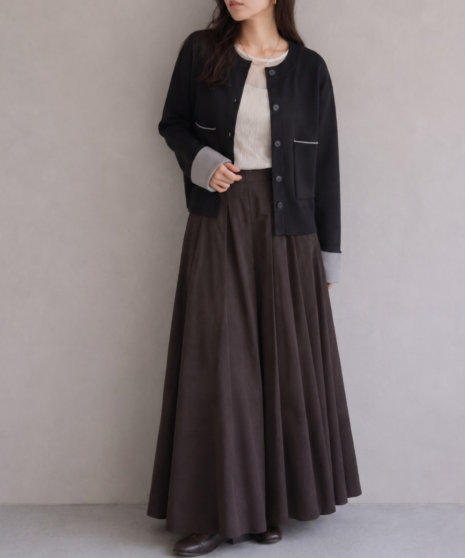model：160cm
着用サイズ：F