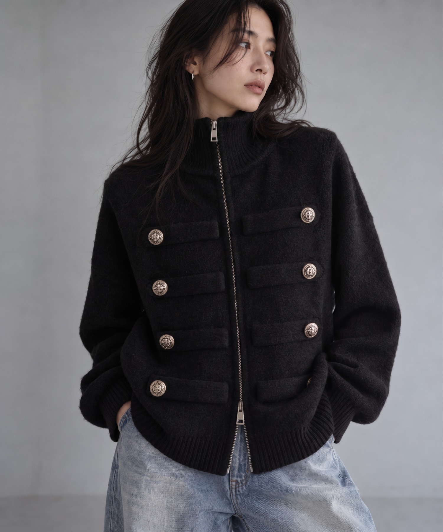 モデル身長：158cm
着用サイズ：FREE