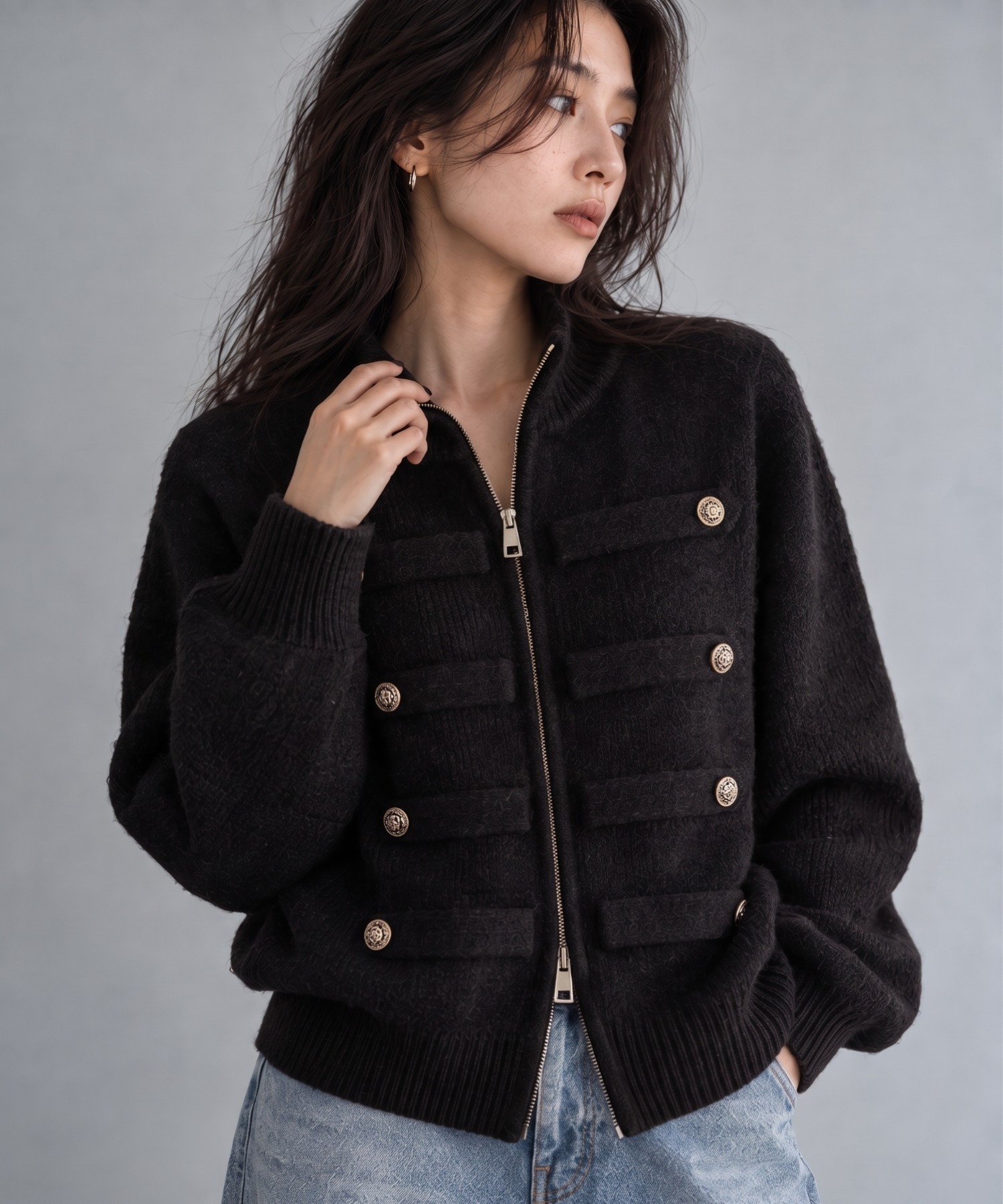 モデル身長：158cm
着用サイズ：FREE
