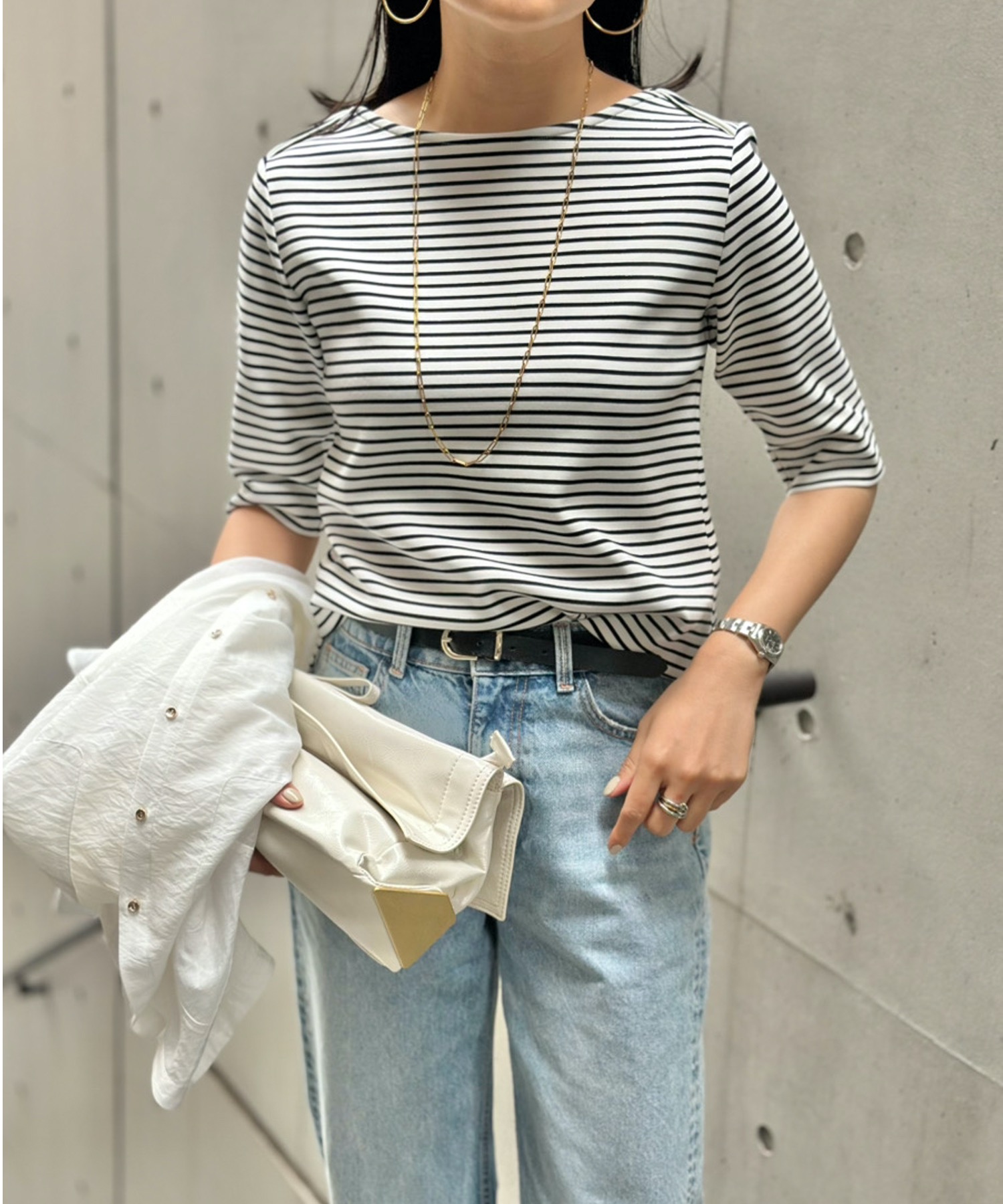 tシャツ ライトダンボールボートネックハーフスリーブプルオーバー レディース ライトダンボールボートネックハーフスリーブプルオーバー eM