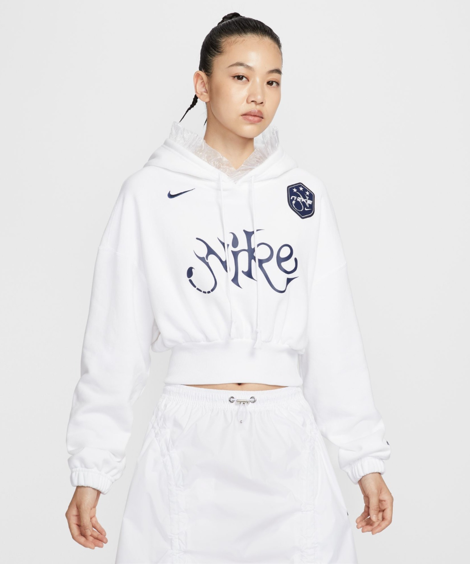 NIKE AS W NSW OS FLC CROP женская укороченная флисовая худи (Nike Womens OS FLC Crop)