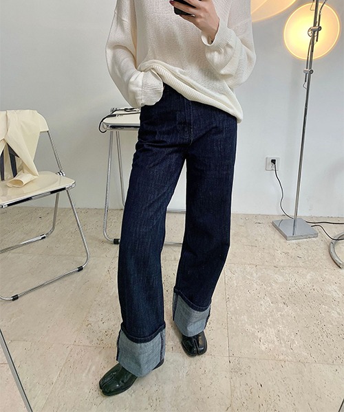 chuclla】【2021/AW】Roll up Indigo denim chw21a077-ファッション通販サイト-chuclla,FANO  STUDIOS official