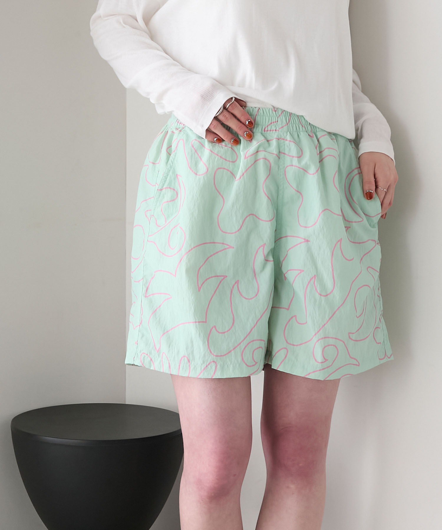 AMERIA ANDERSON】nylon original print short pants