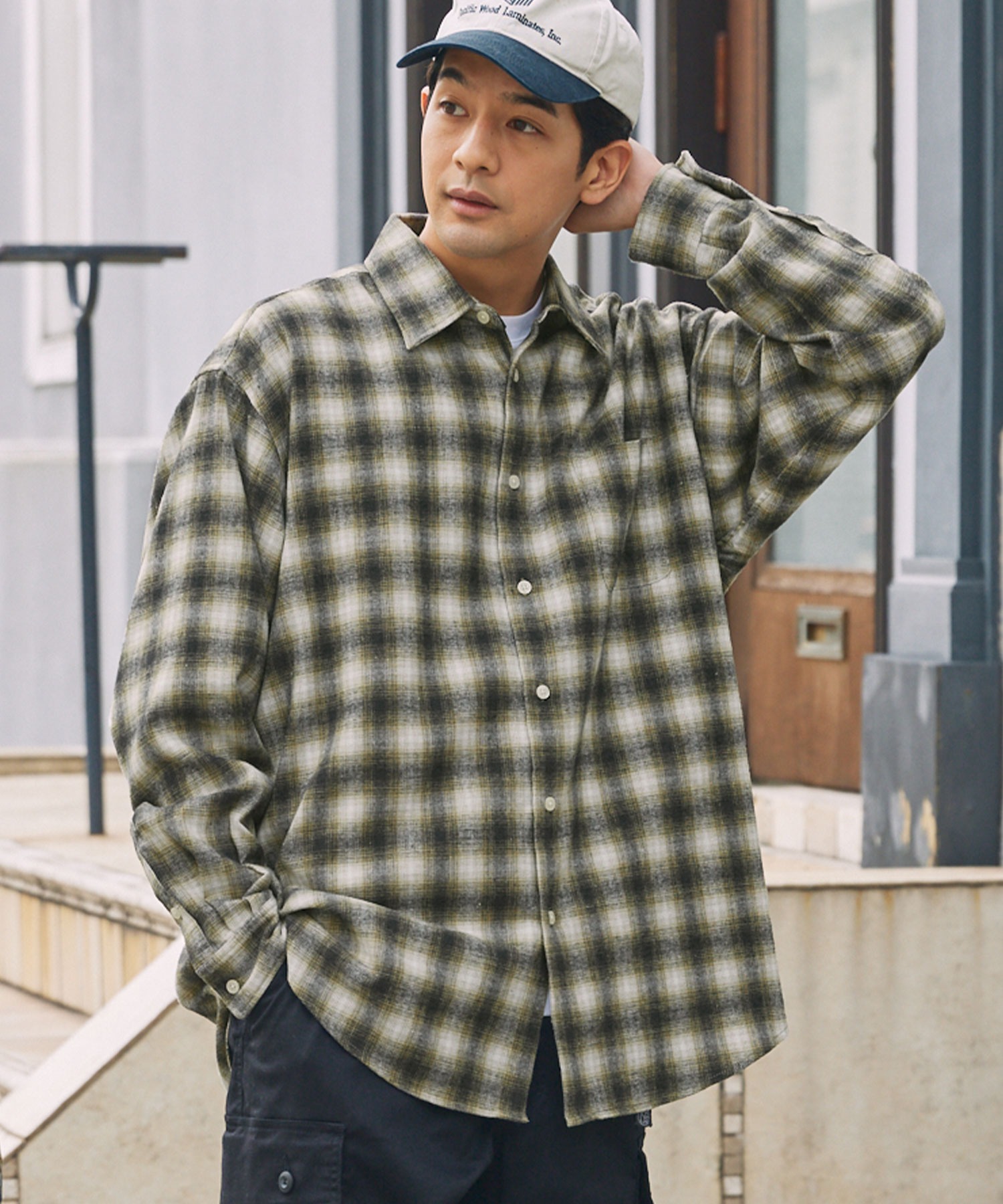 ソフトネル レギュラーカラー長袖チェックシャツ【THE CRAFT CREW